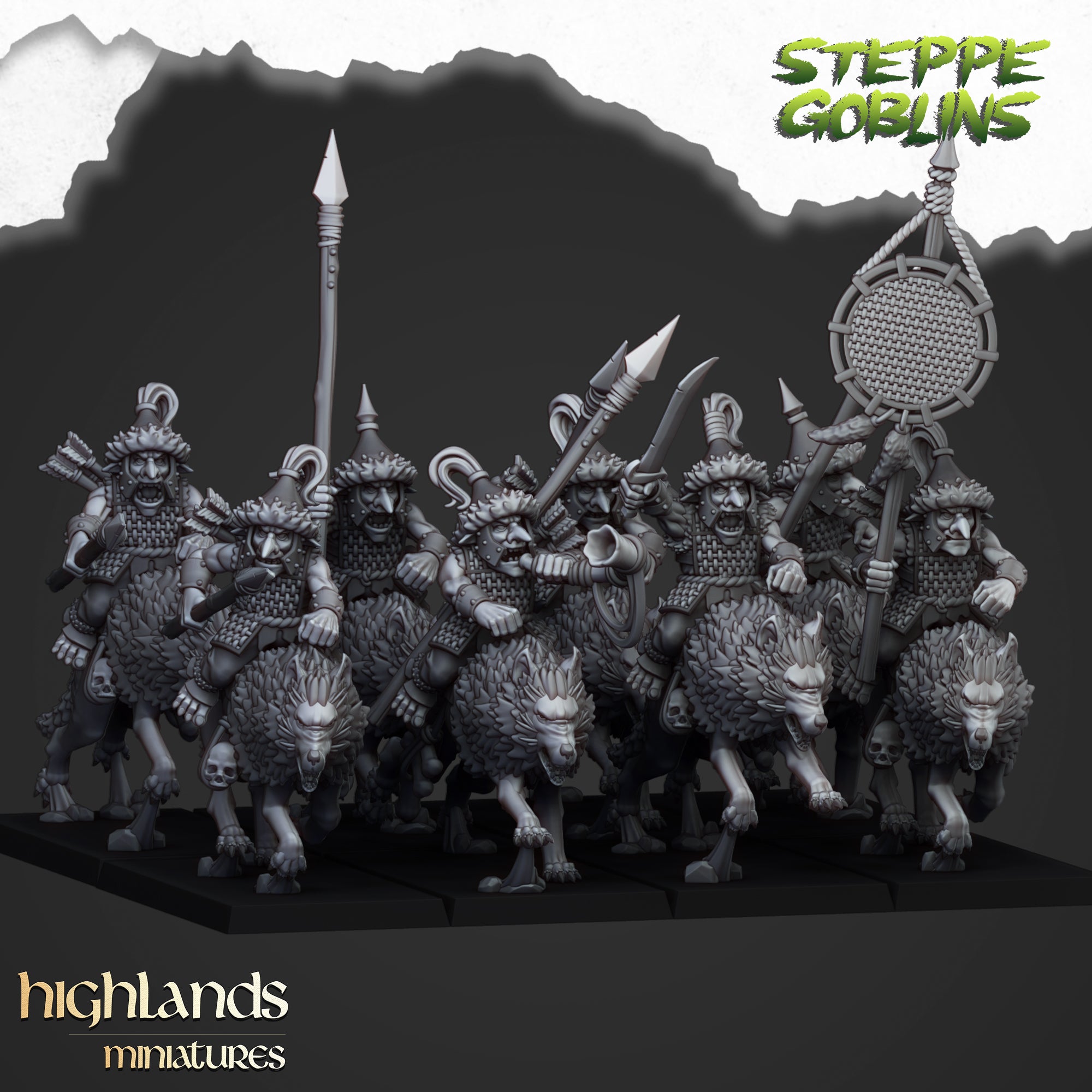 Mounted Steppe Goblins (x10) - Orc & Goblin Tribes | Highlands Miniatures