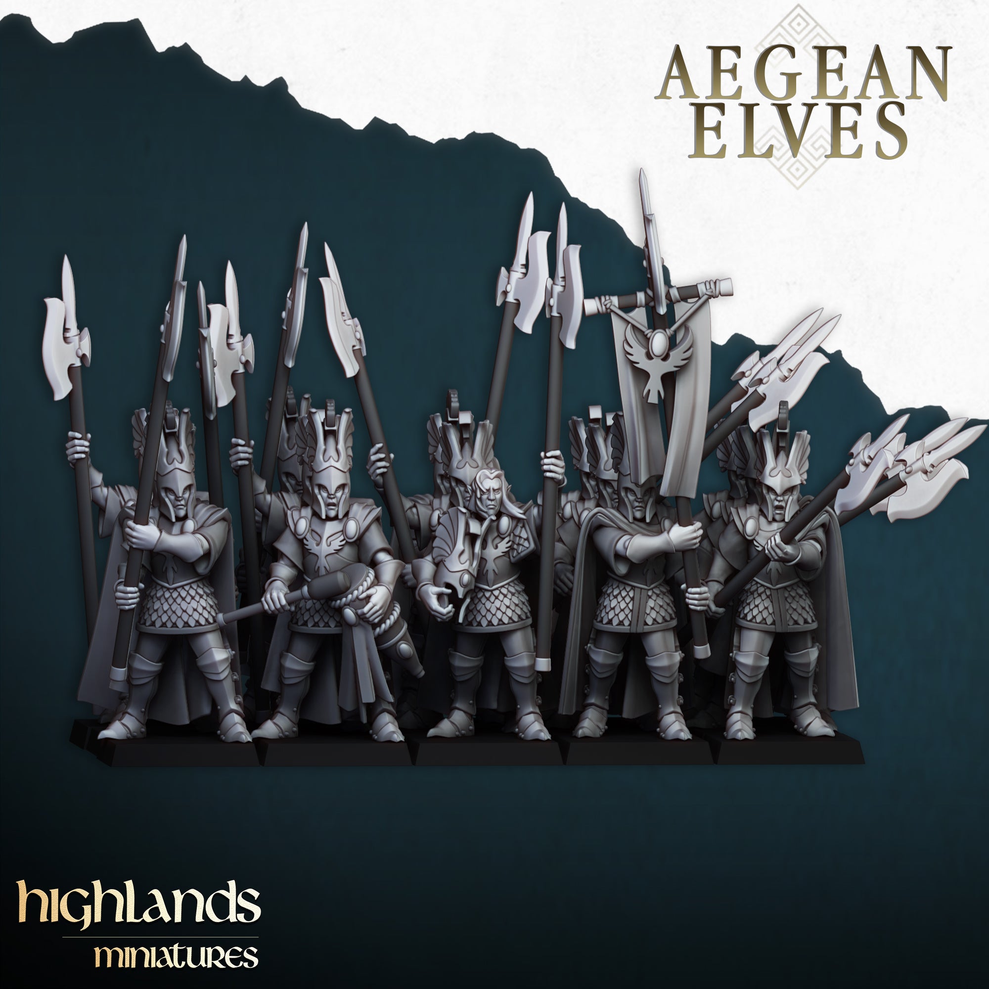 Aegean Elves Mycenaean Guard (x20) - Highlands Miniatures