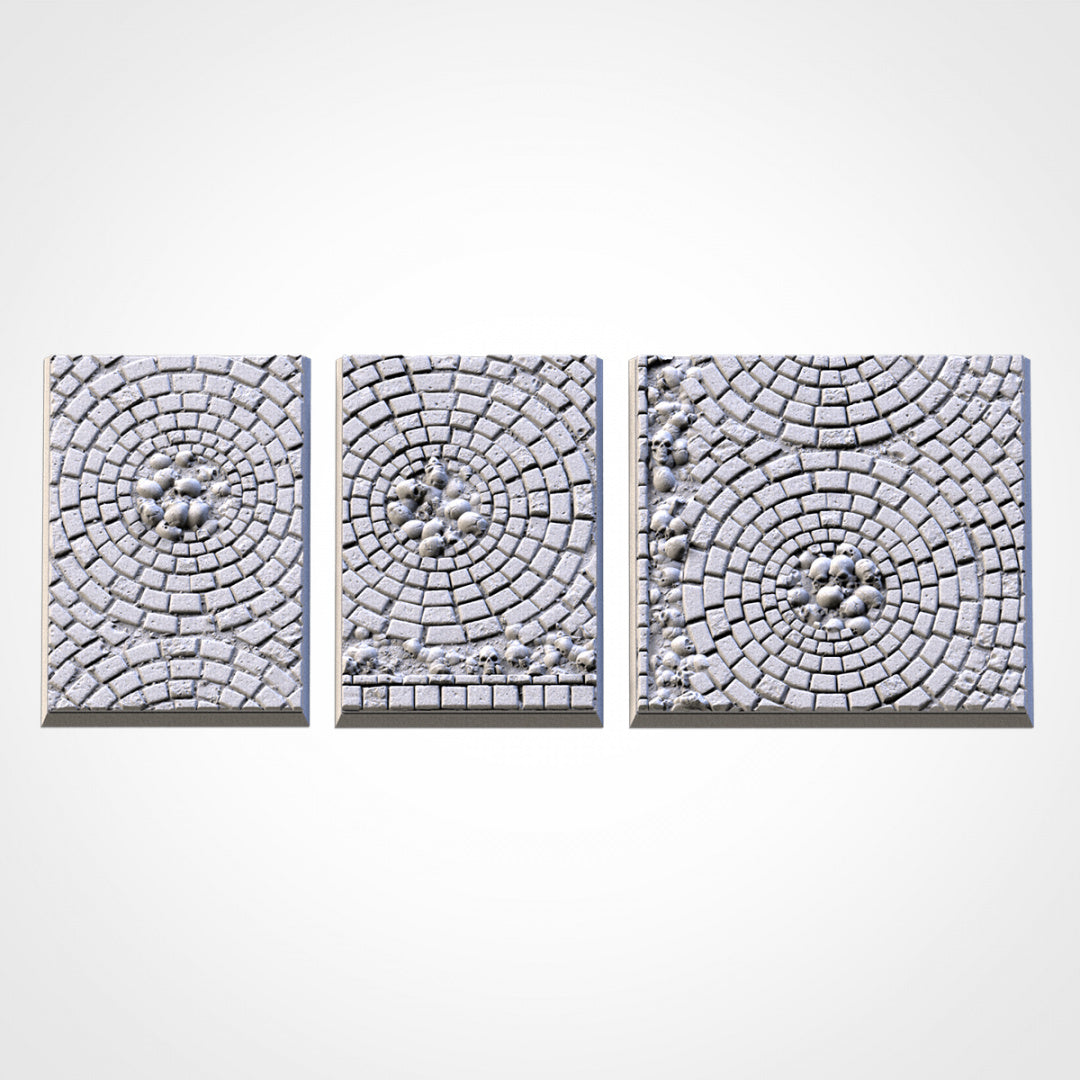 Quadratische Sockel für mittelalterliche Straßen | 25 mm | 30 mm | 40 mm | Txarli-Fabrik | Magnetisierbares, szenisch strukturiertes Quadrat
