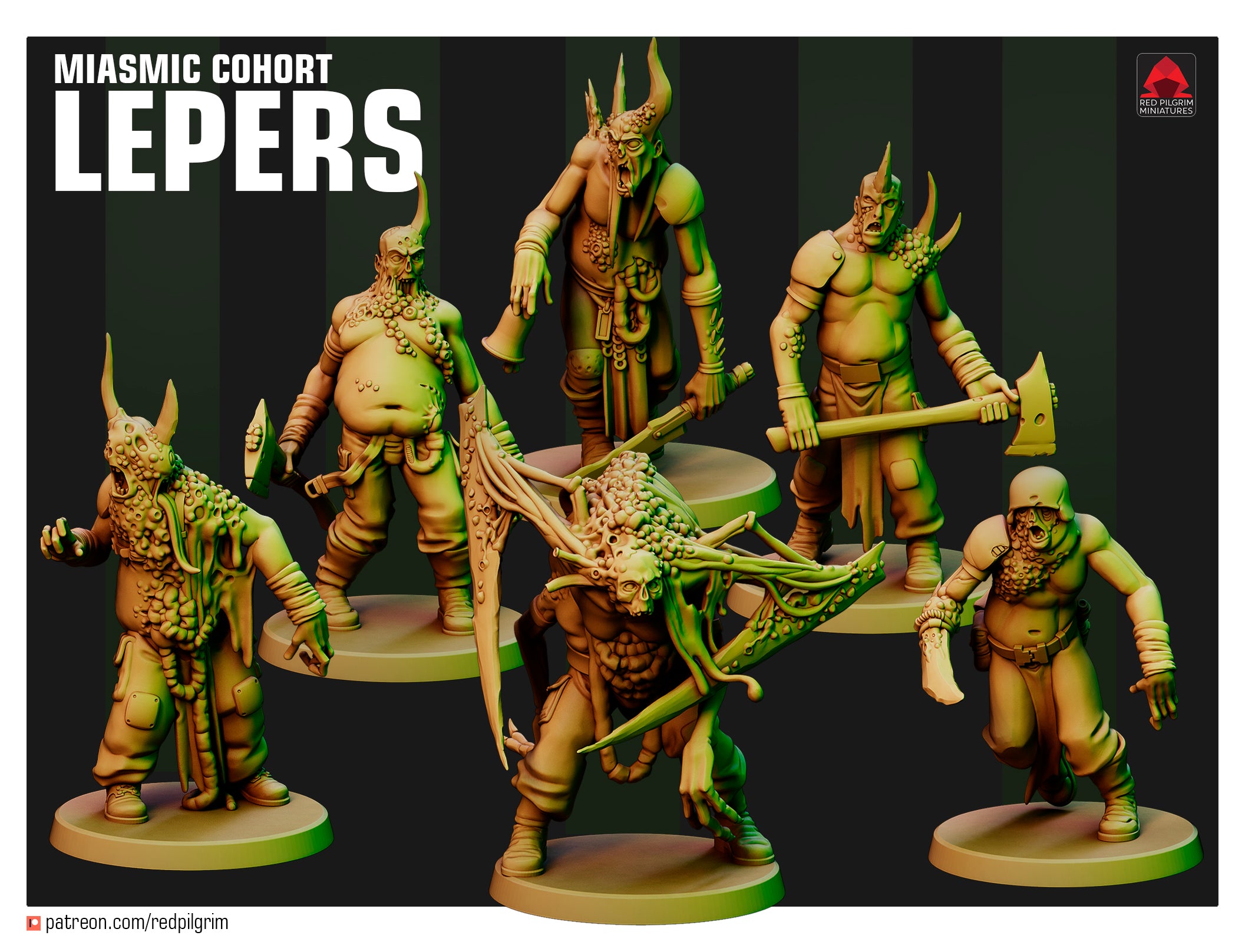 Miasmic Cohort Lepers | Red Pilgrim Miniatures | 28mm