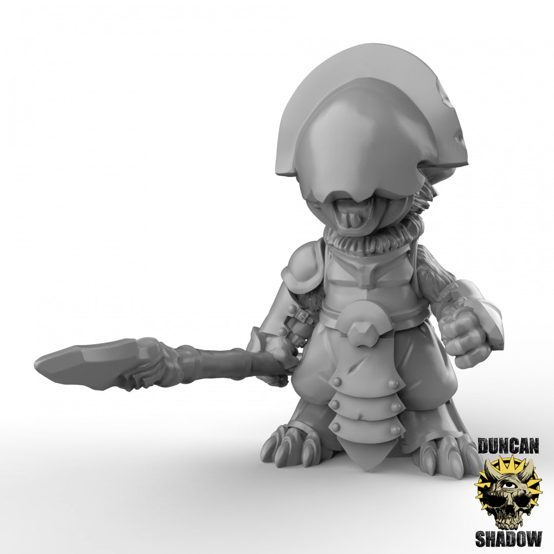 Mousle Folk Black Executioners With Spears | Duncan Shadow | Compatible with Dungeons & Dragons and Pathfinder