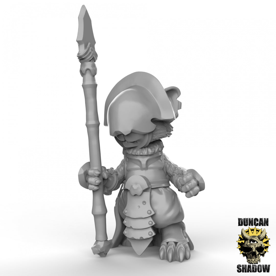 Mousle Folk Black Executioners With Spears | Duncan Shadow | Compatible with Dungeons & Dragons and Pathfinder