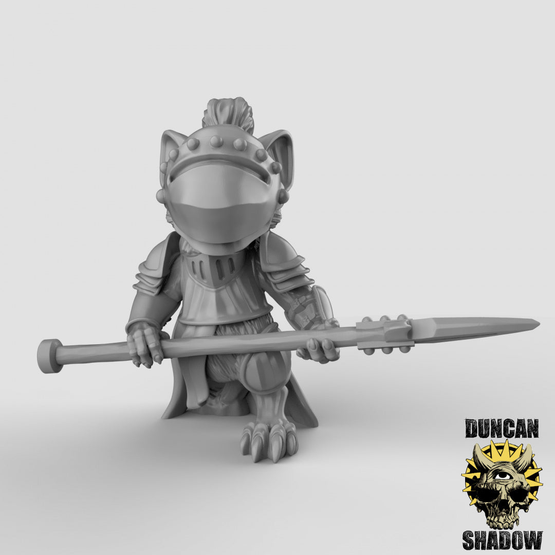 Mousle Folk Knights With Spears | Duncan Shadow | Compatible with Dungeons & Dragons and Pathfinder