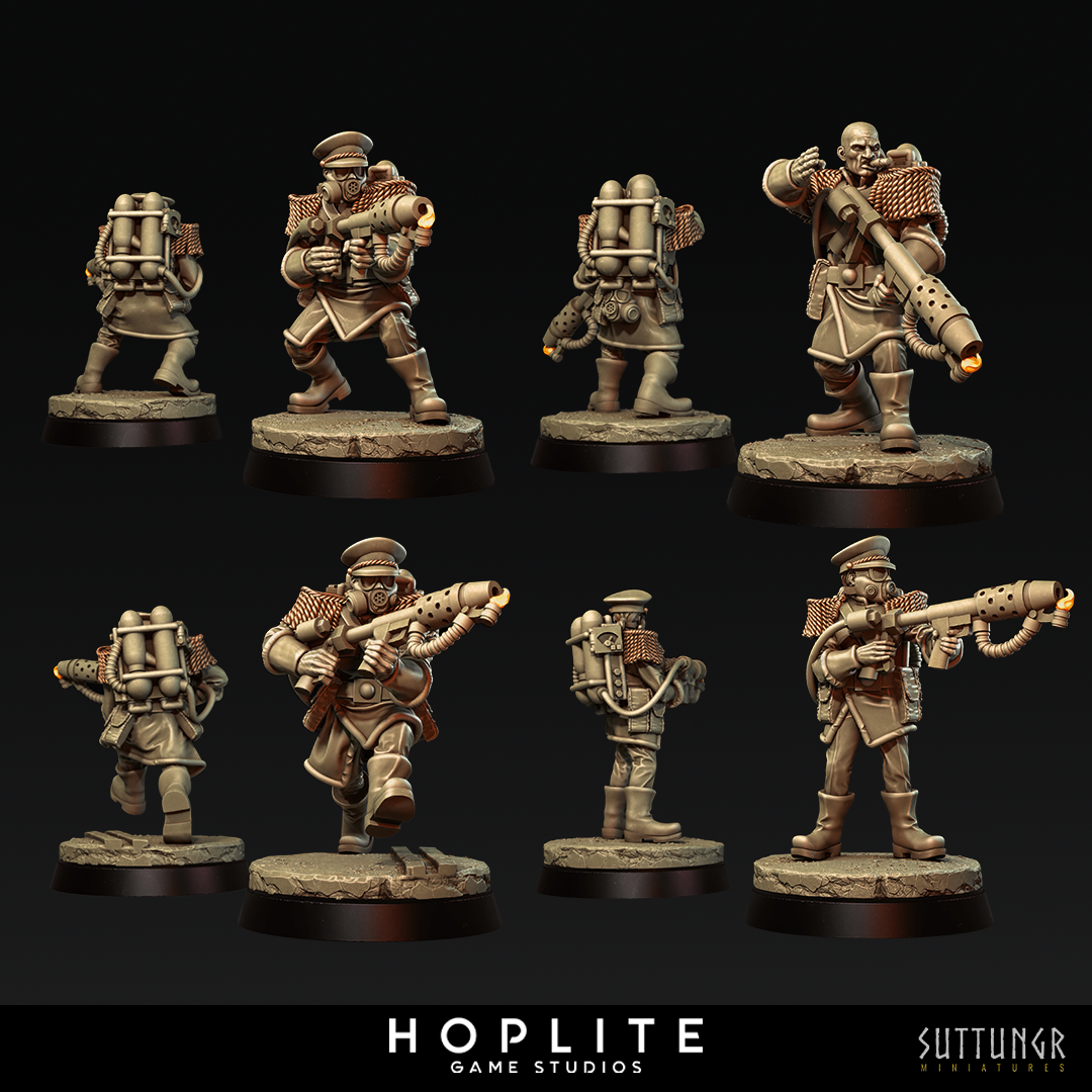 Flamethrower Teams - Noctern Iron Guard - Suttungr Miniatures