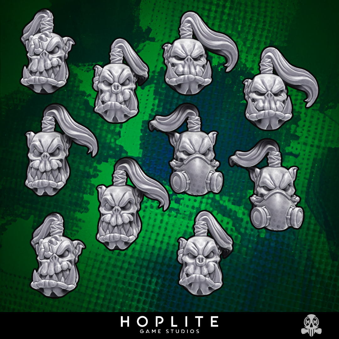 Orc Topknot Heads | Malicious Miniatures