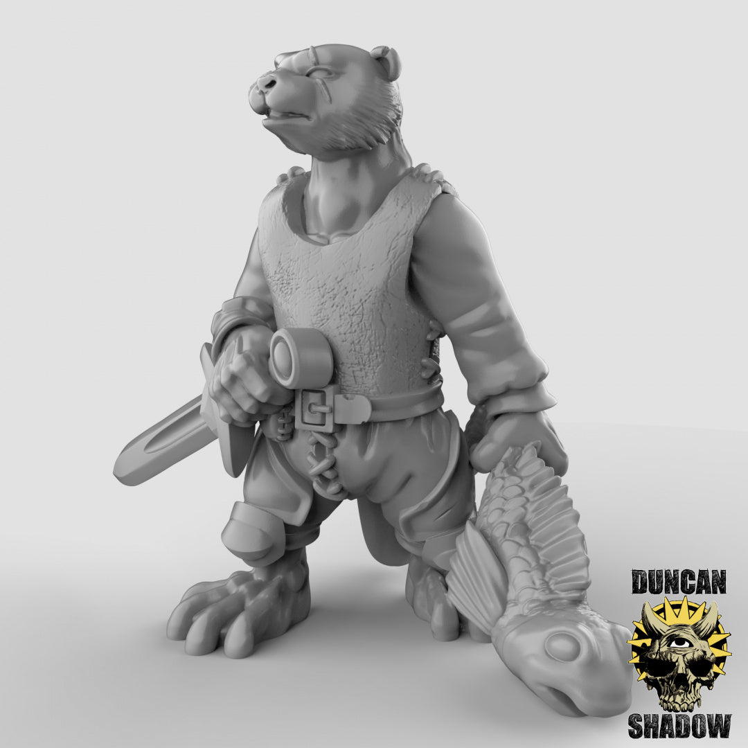 Otter Folk With Fish Clubs | Duncan Shadow | Compatible with Dungeons & Dragons and Pathfinder