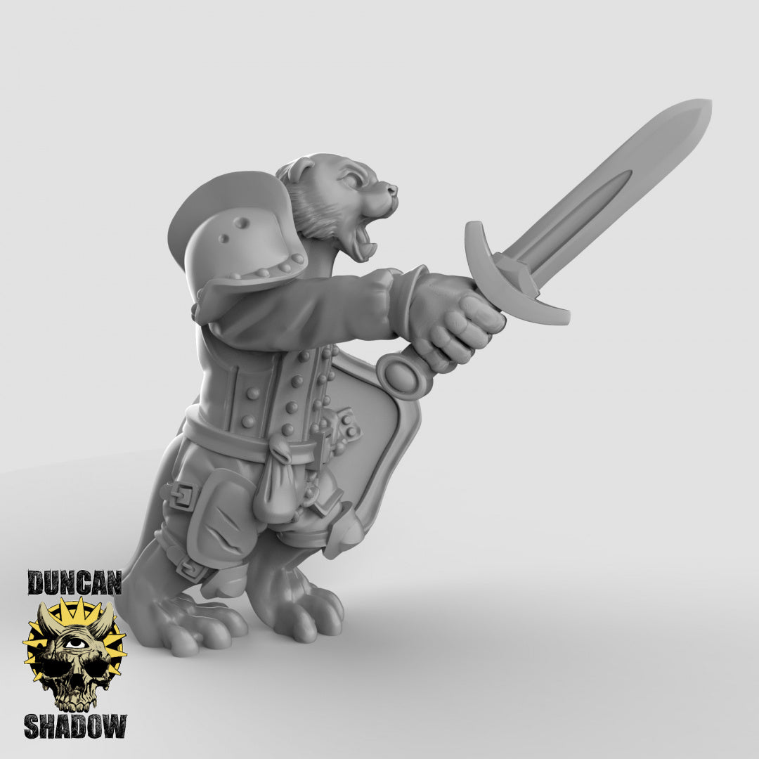 Otter Folk With Hand Weapons and Shields | Duncan Shadow | Compatible with Dungeons & Dragons and Pathfinder