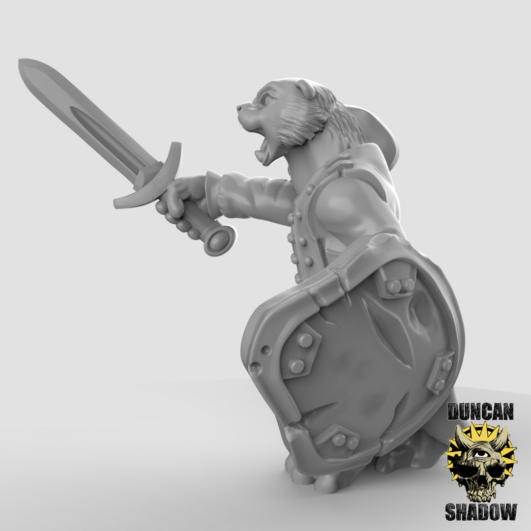 Otter Folk With Hand Weapons and Shields | Duncan Shadow | Compatible with Dungeons & Dragons and Pathfinder