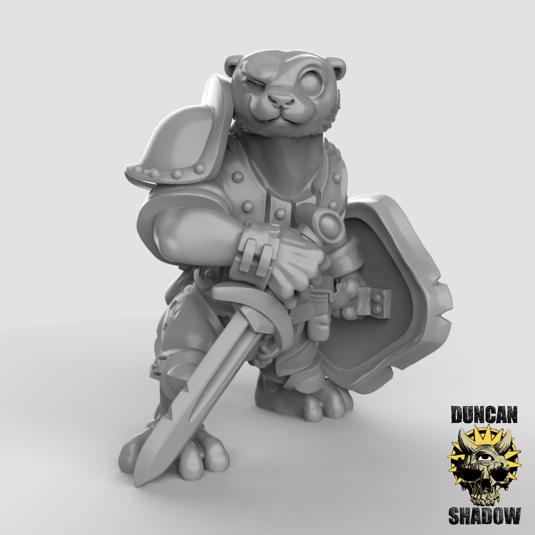 Otter Folk With Hand Weapons and Shields | Duncan Shadow | Compatible with Dungeons & Dragons and Pathfinder