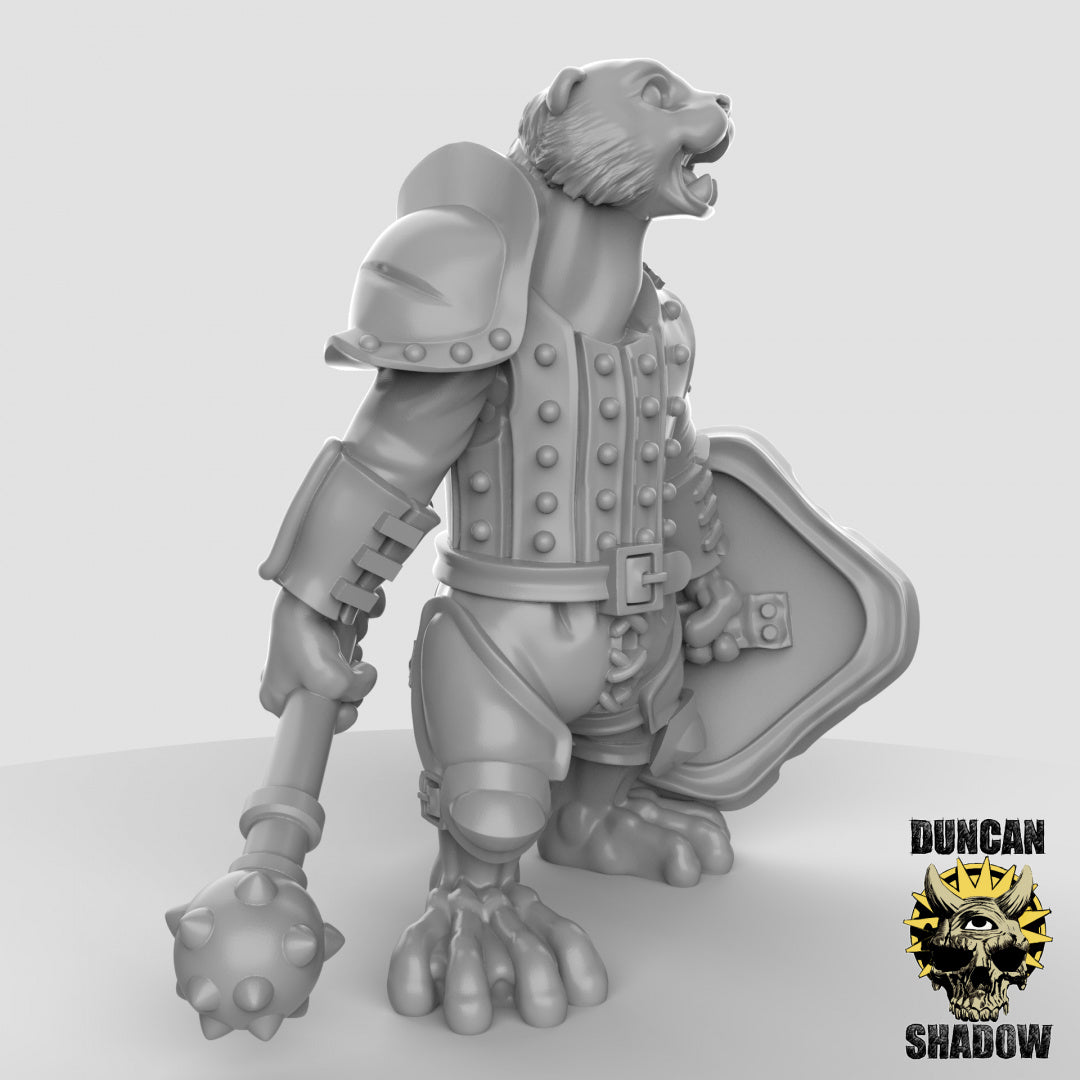 Otter Folk With Hand Weapons and Shields | Duncan Shadow | Compatible with Dungeons & Dragons and Pathfinder