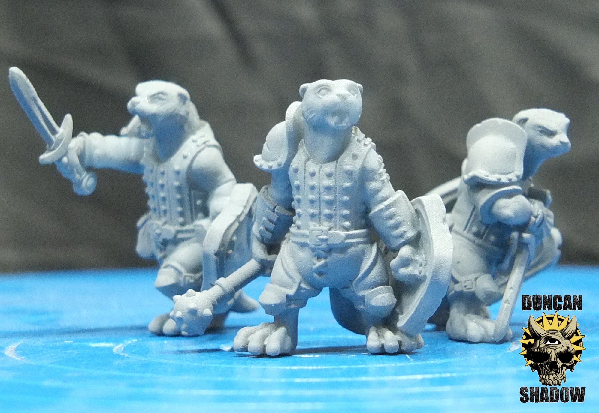 Otter Folk With Hand Weapons and Shields | Duncan Shadow | Compatible with Dungeons & Dragons and Pathfinder