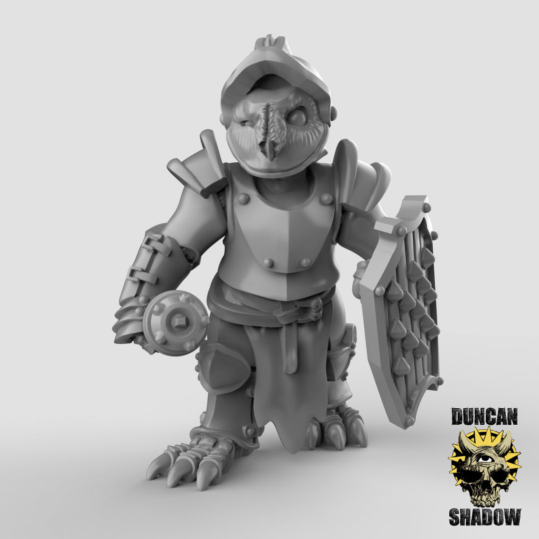 Owl Folk Armored With Maces | Duncan Shadow | Compatible with Dungeons & Dragons and Pathfinder