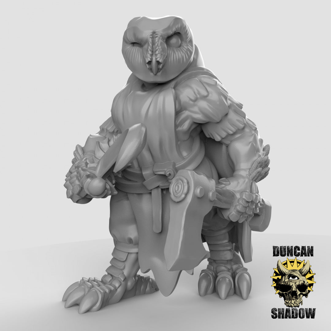 Owl Folk With Hand Weapons | Duncan Shadow | Compatible with Dungeons & Dragons and Pathfinder