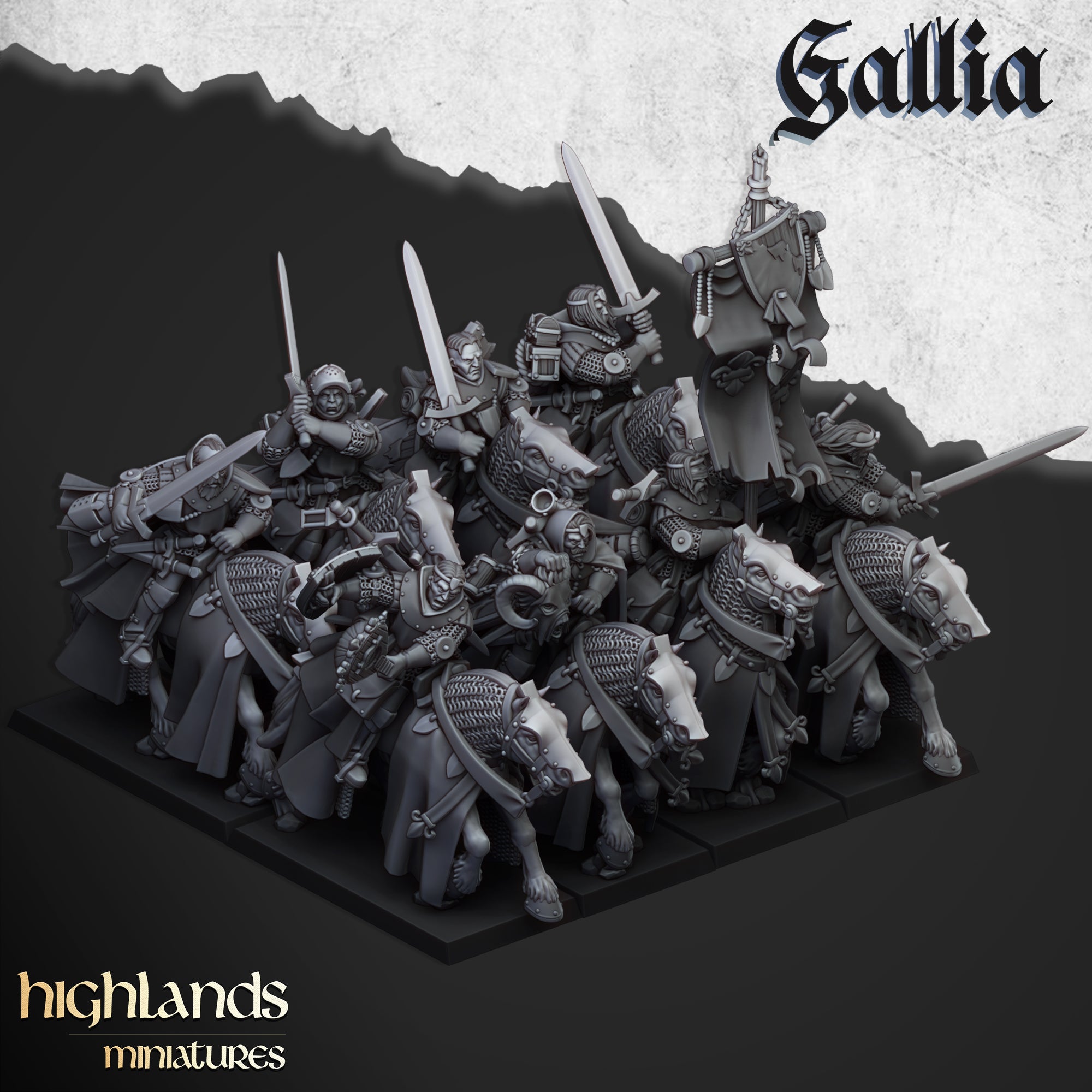 Caballeros en misión (x8) - Caballeros de Gallia | Miniaturas de las Tierras Altas