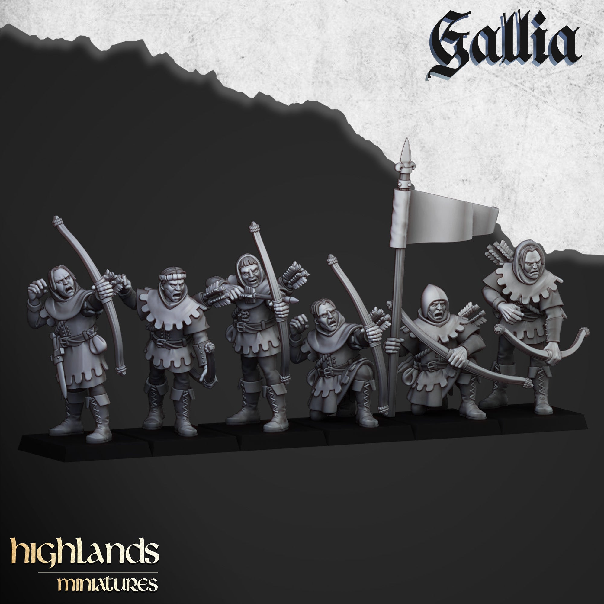 Robin Hood and the Sherwood Archers (x9) - Knights of Gallia | Highlands Miniatures