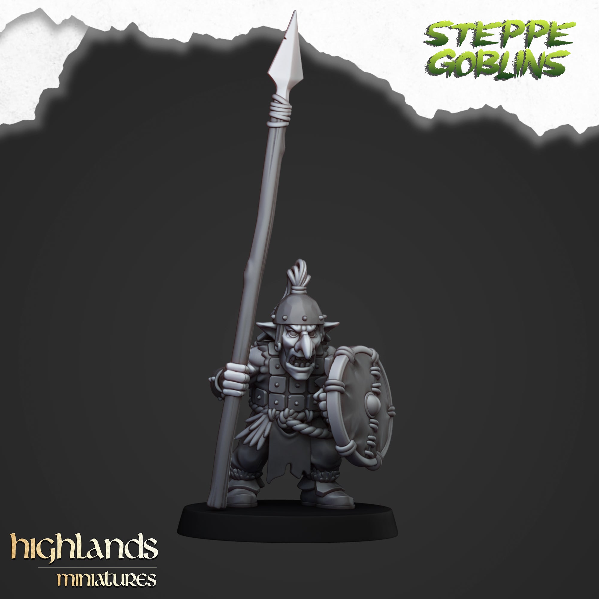 Steppen-Goblin-Speerkämpfer (x20) - Ork- und Goblin-Stämme | Highlands Miniatures