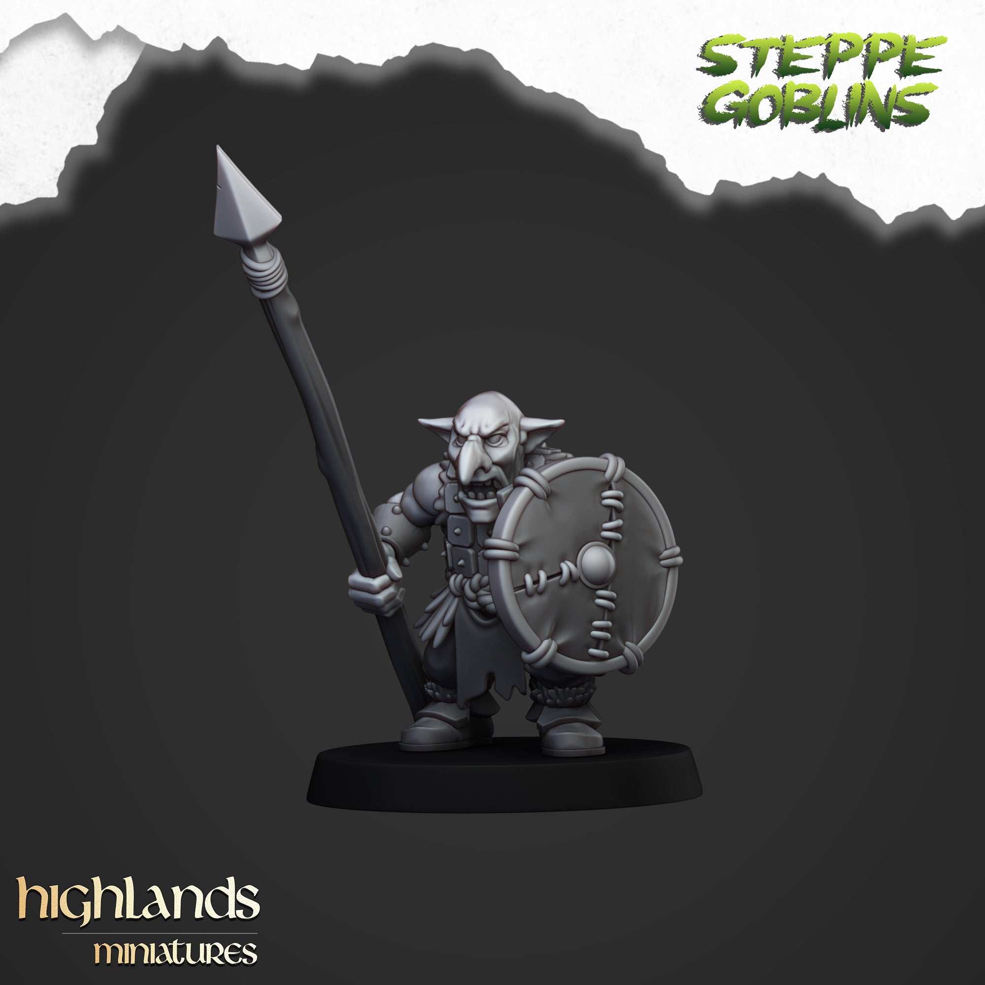 Steppen-Goblin-Speerkämpfer (x20) - Ork- und Goblin-Stämme | Highlands Miniatures