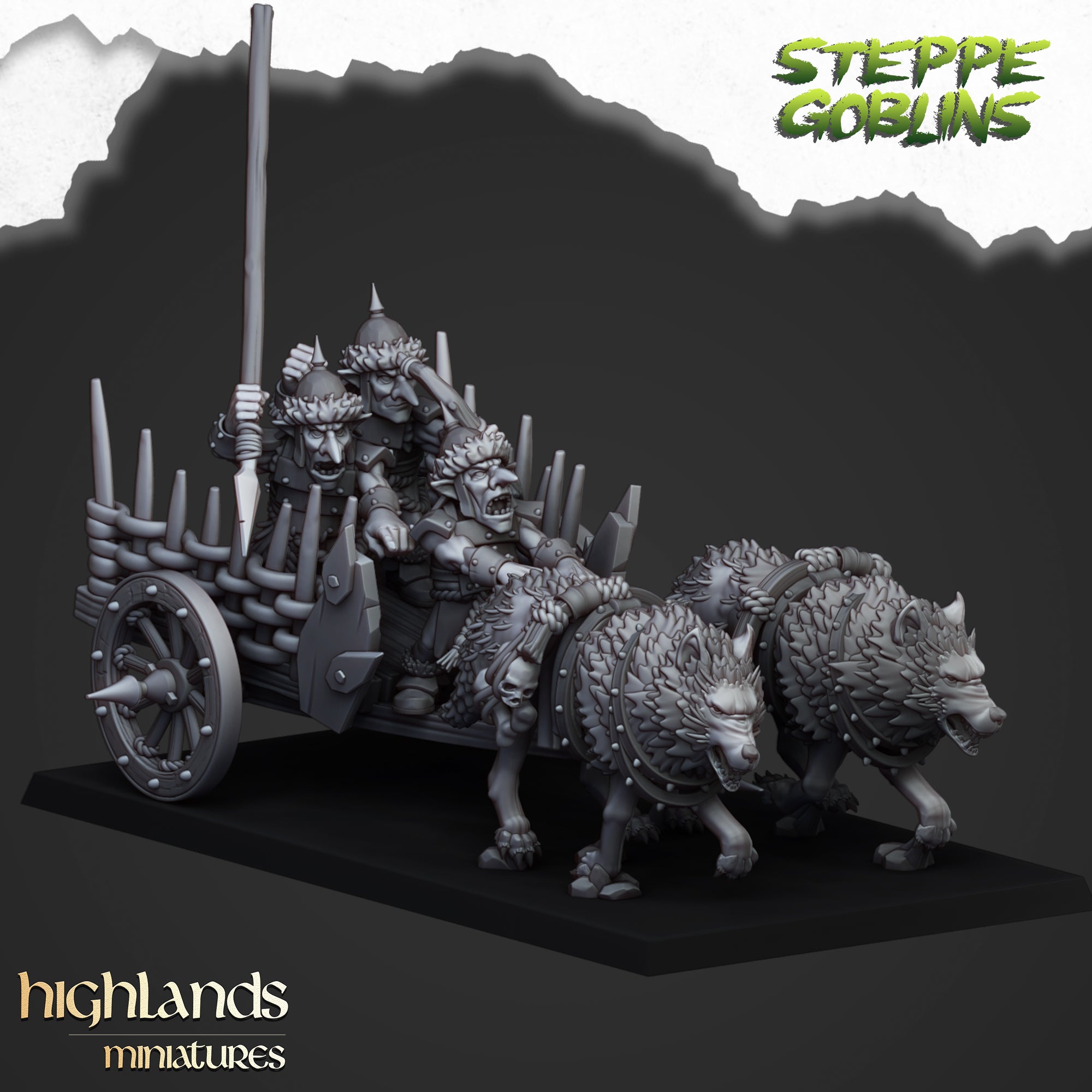 Steppen-Goblin-Streitwagen (x1) - Ork- und Goblinstämme | Highlands Miniatures