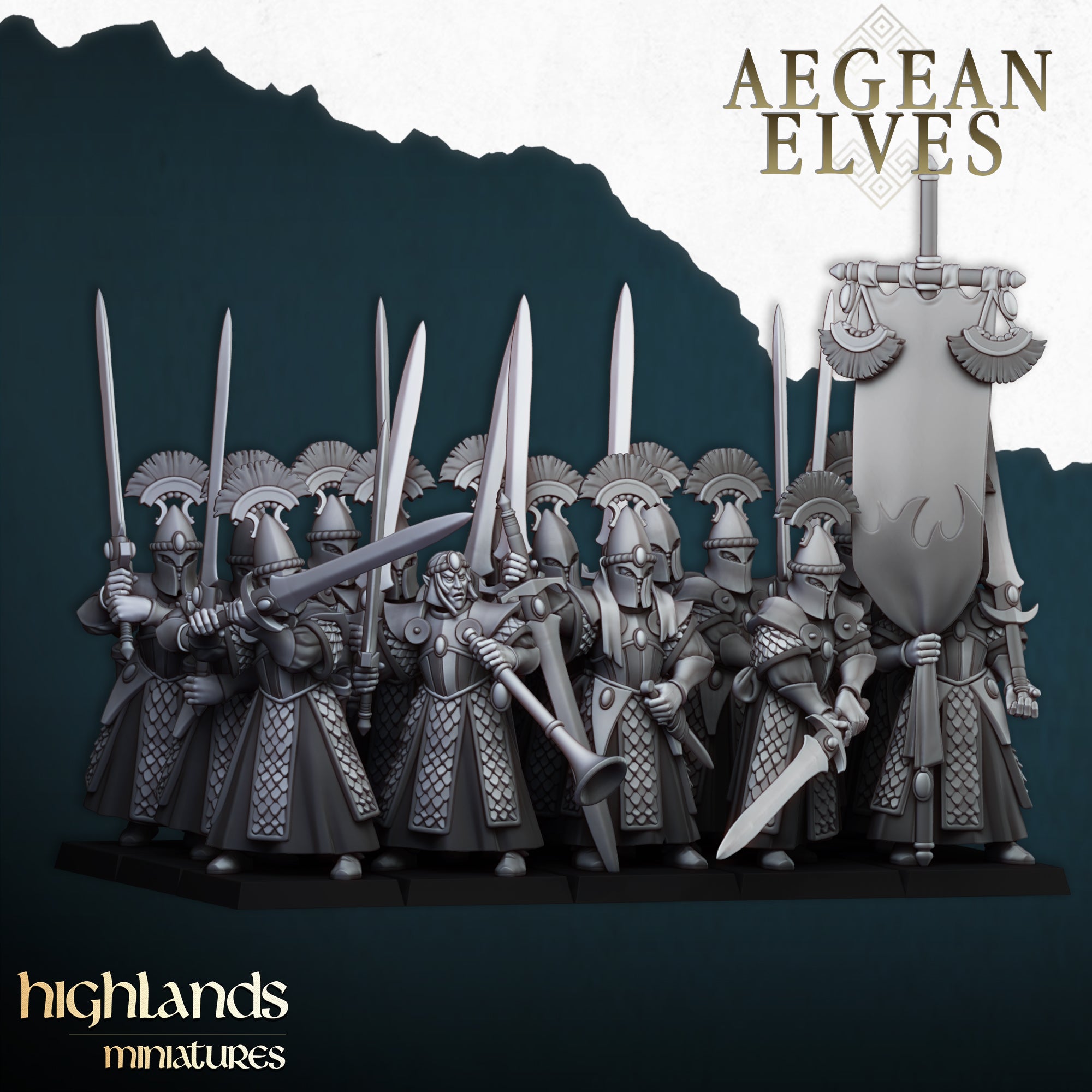 Aegean Elves Swords of Messara (x20) - Highlands Miniatures