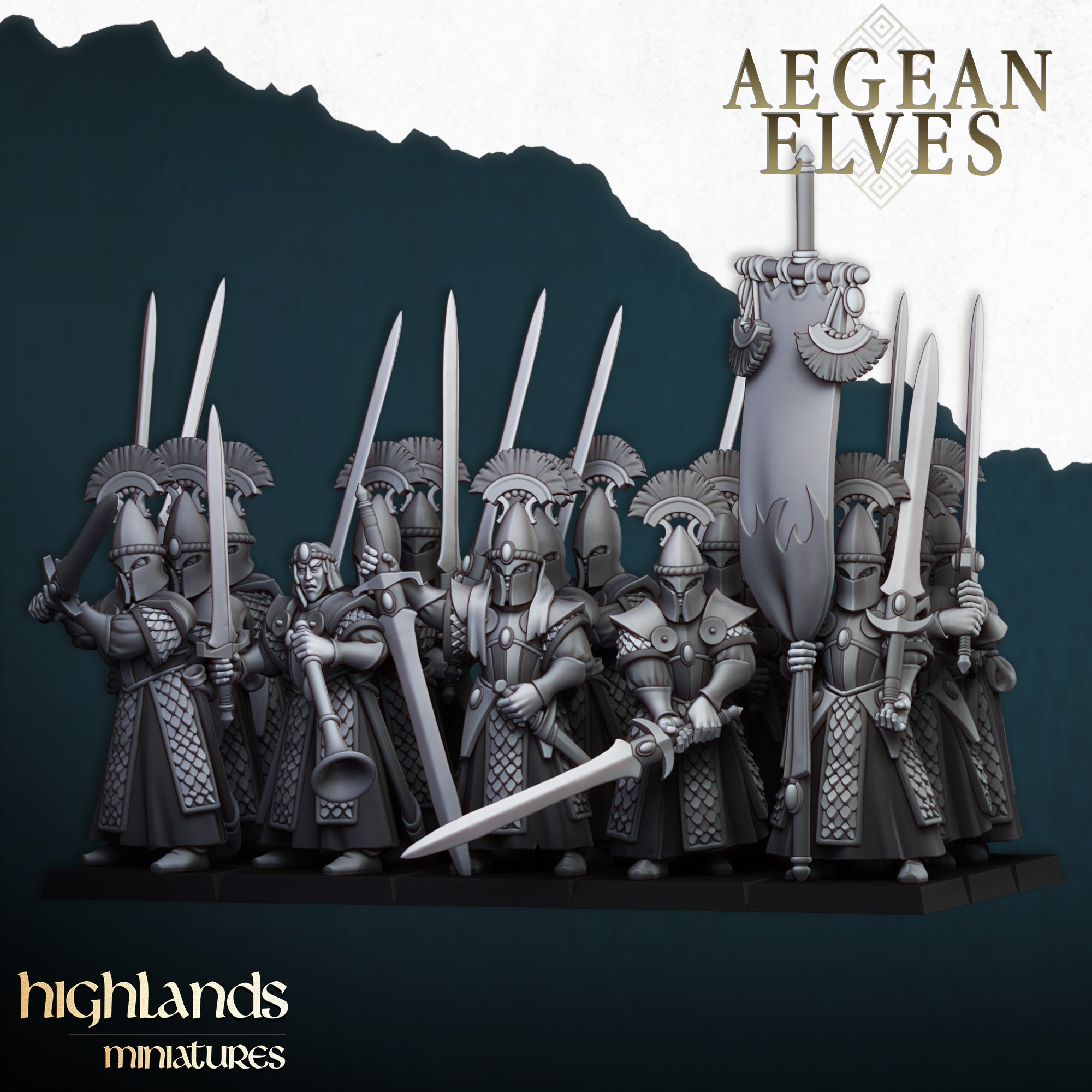 Aegean Elves Swords of Messara (x20) - Highlands Miniatures