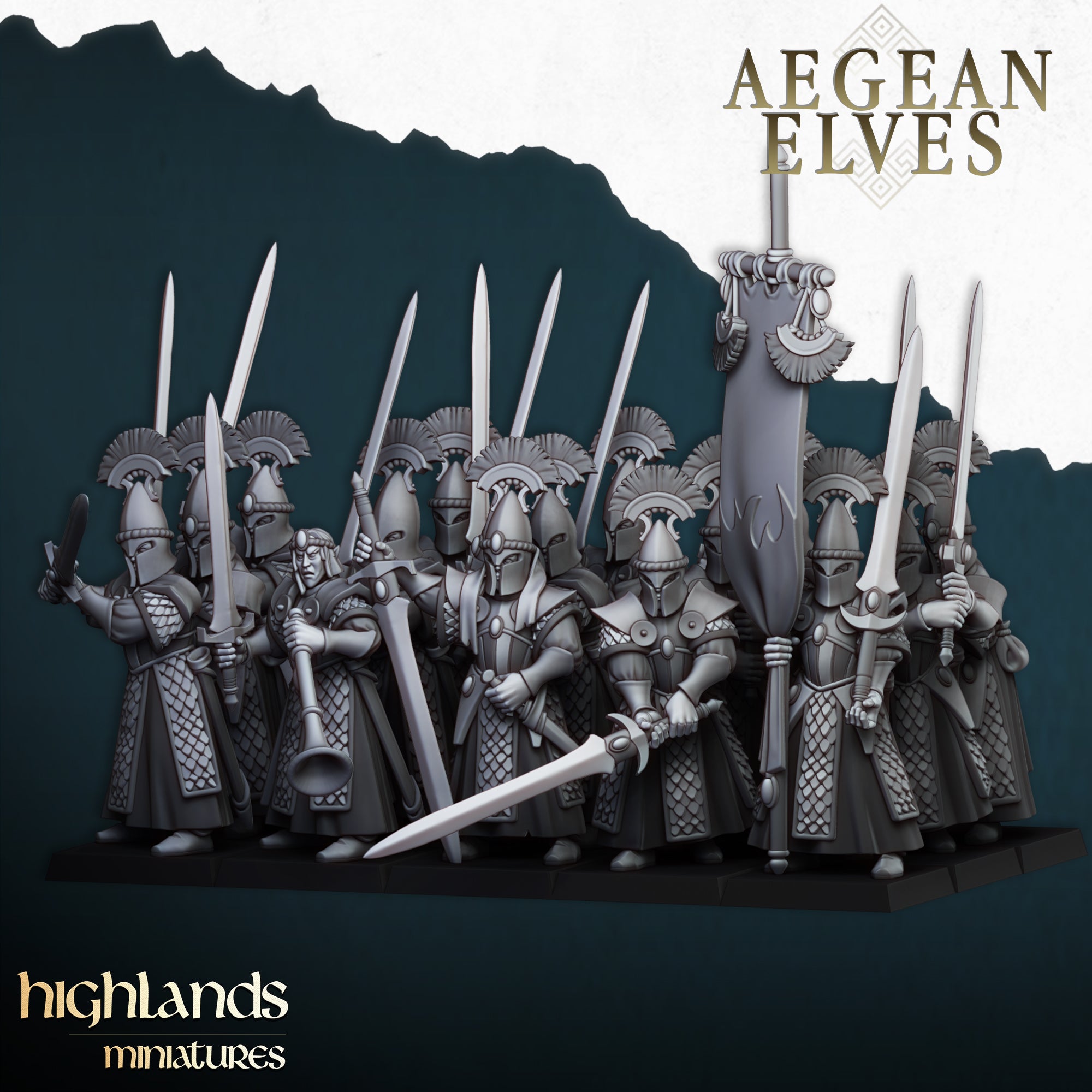 Aegean Elves Swords of Messara (x20) - Highlands Miniatures