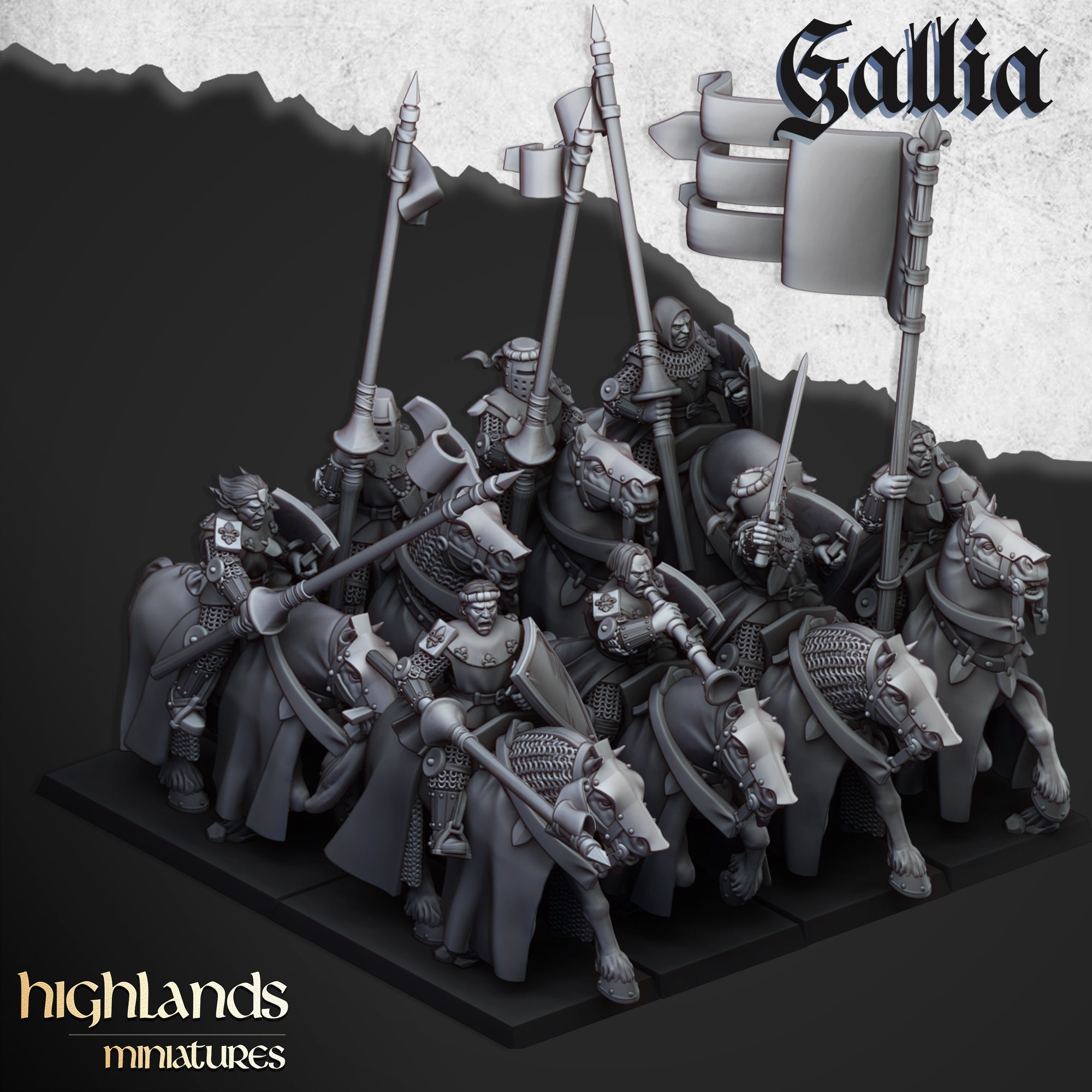 Junge Ritter von Gallia (x8) - Ritter von Gallia | Highlands Miniatures