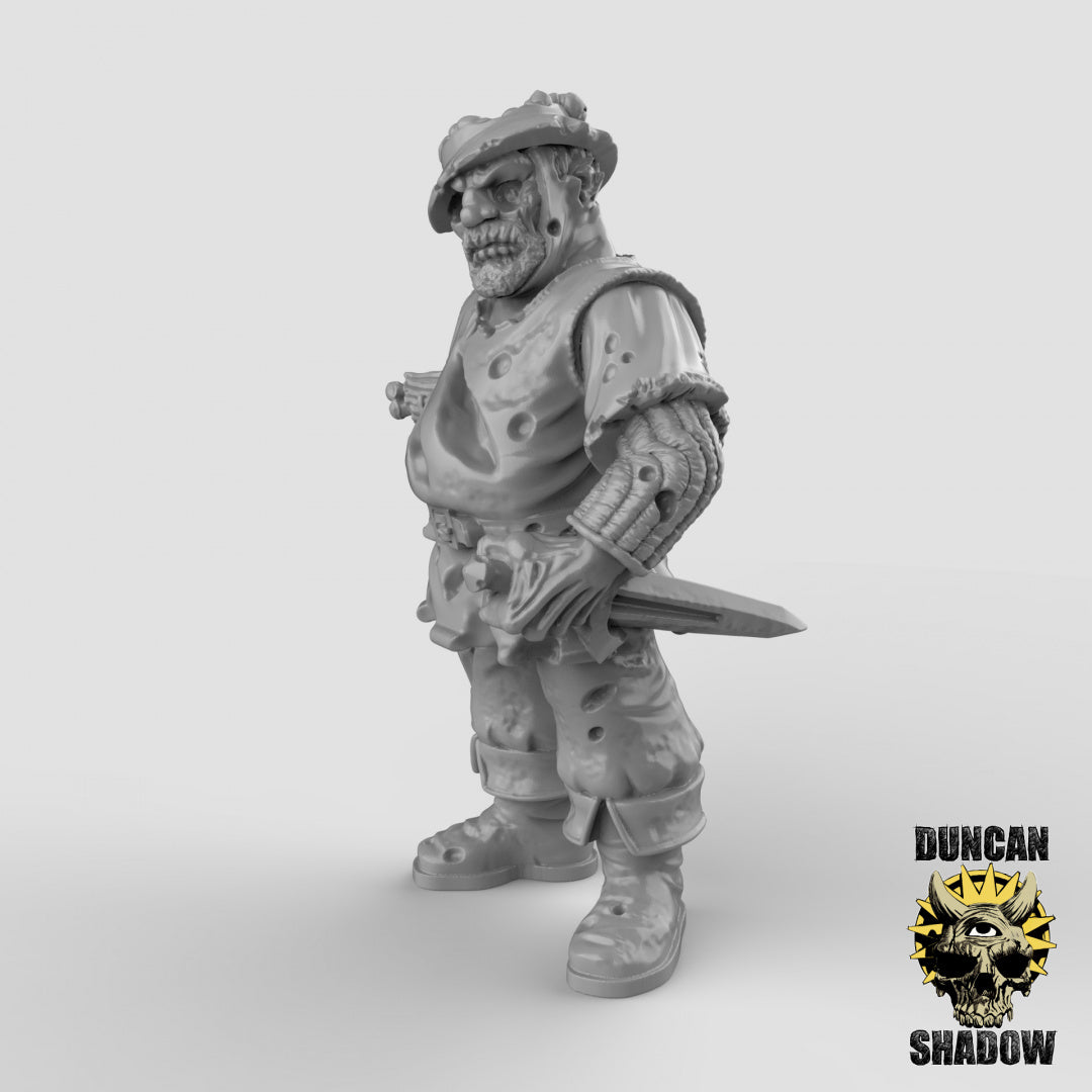 Guardia de la ciudad humana zombie con dagas | Sombra de Duncan | Compatible con Dragones y Mazmorras y Pathfinder