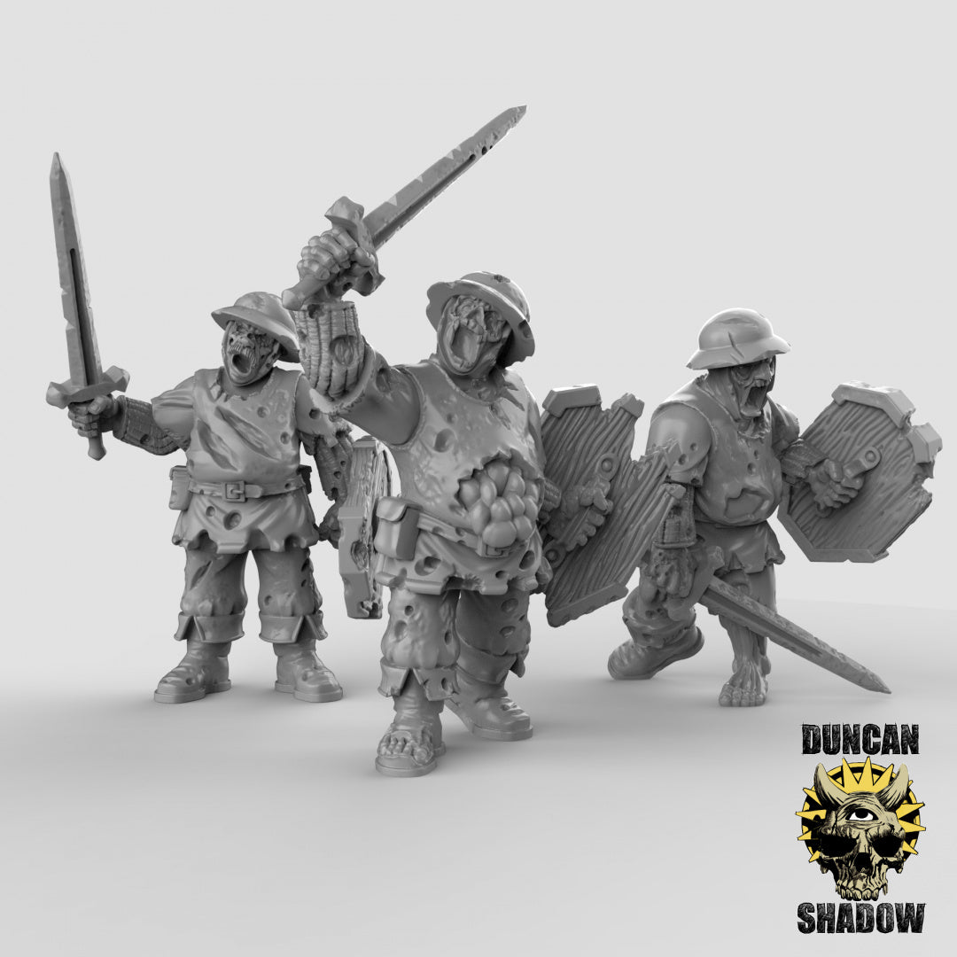 Guardia de la ciudad humana zombie con espadas | Sombra de Duncan | Compatible con Dragones y Mazmorras y Pathfinder