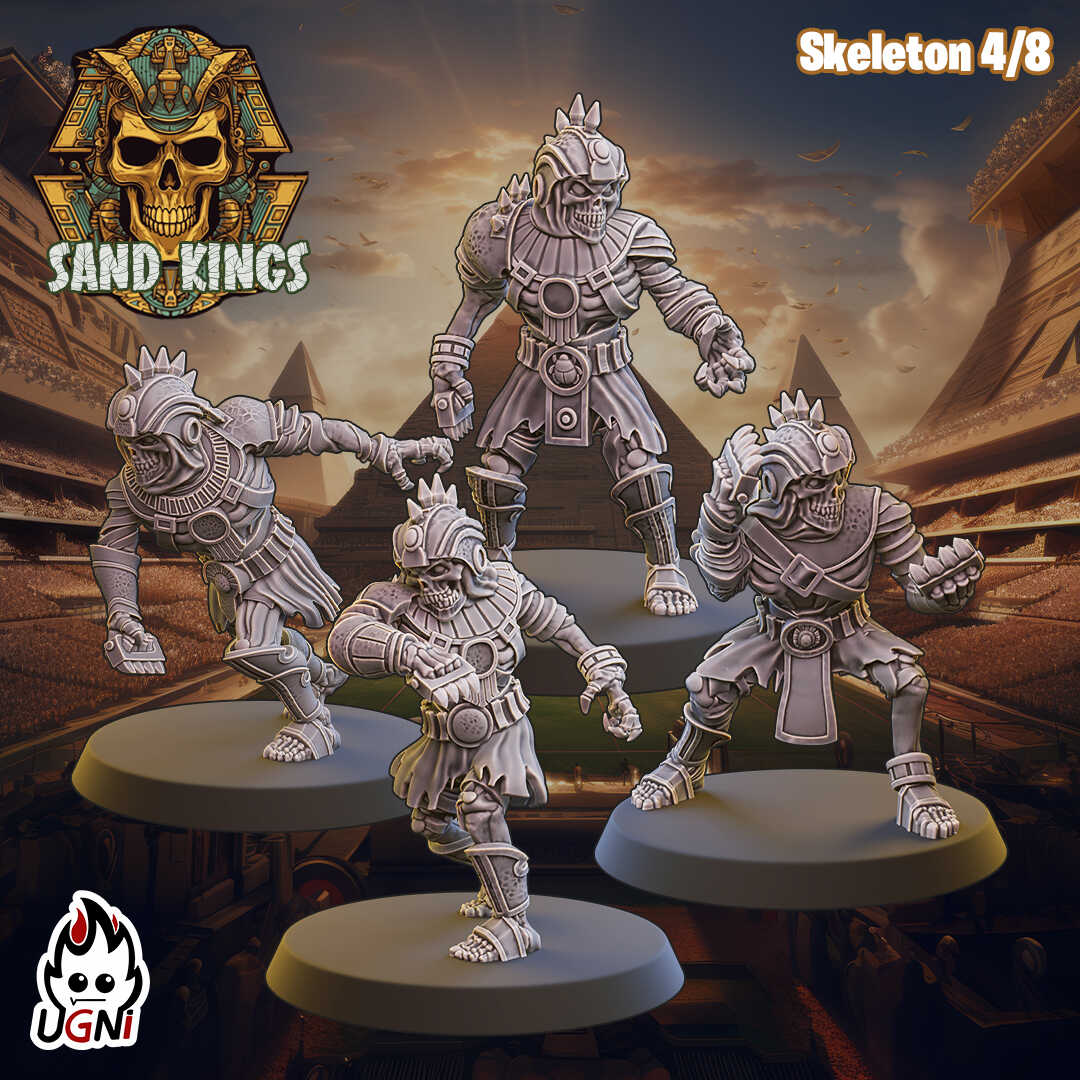 The Sand Kings - Equipo de fútbol de fantasía Mummy Undead - 16 jugadores - Miniaturas Ugni