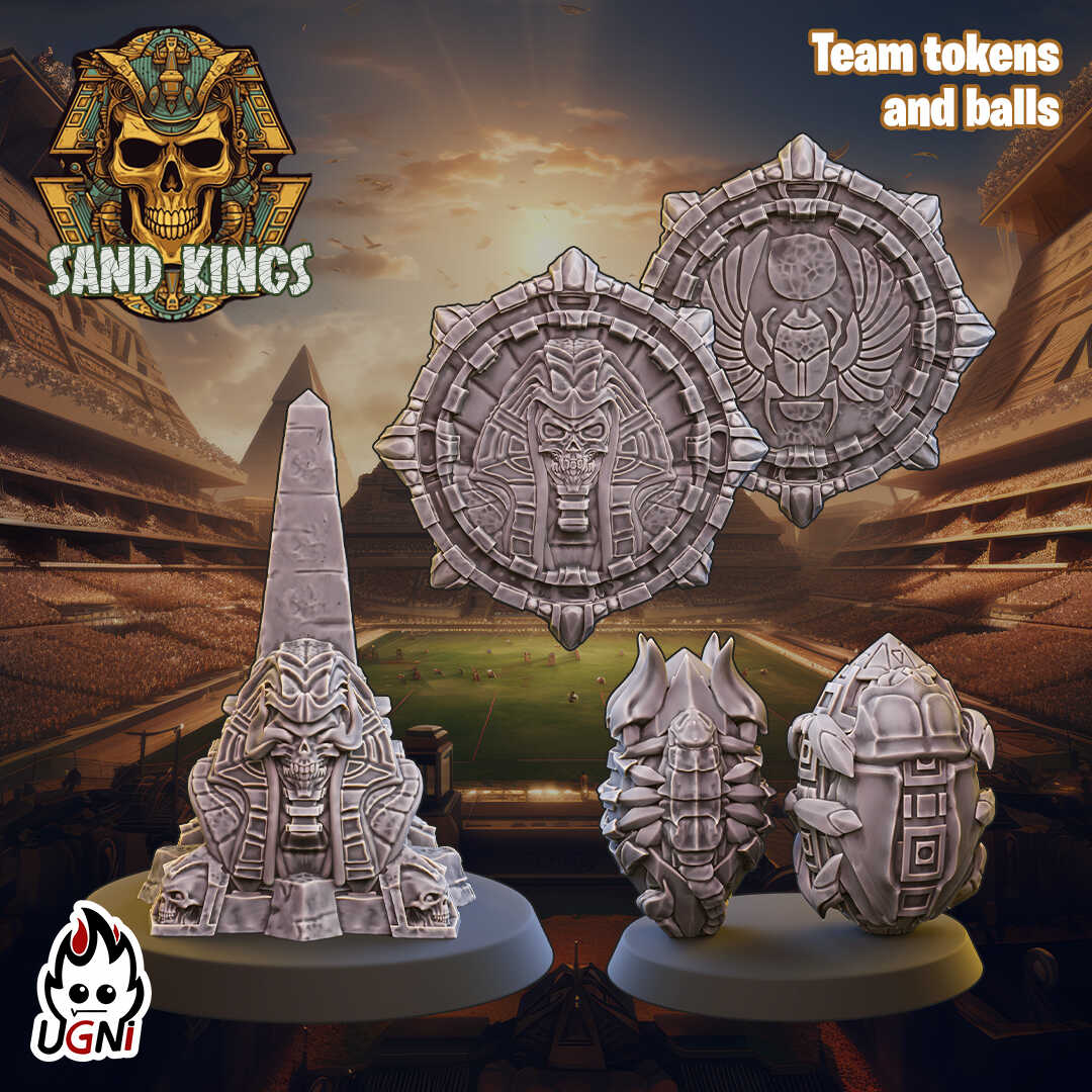 The Sand Kings - Equipo de fútbol de fantasía Mummy Undead - 16 jugadores - Miniaturas Ugni