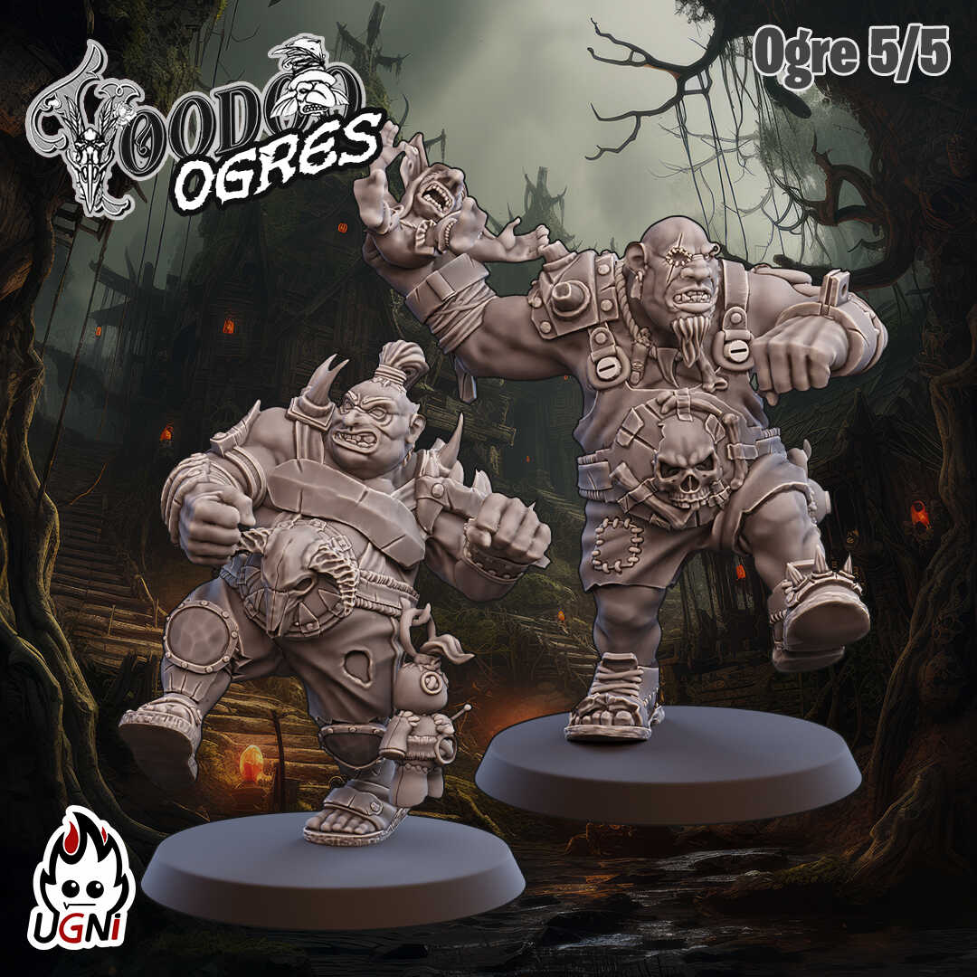 Voodoo Ogres - Equipo de fútbol Ogre Fantasy - 17 jugadores - Miniaturas Ugni