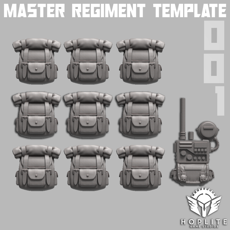 Parts: Master Regiment Template Backpacks (x10) | Reptilian Overlords | 32mm