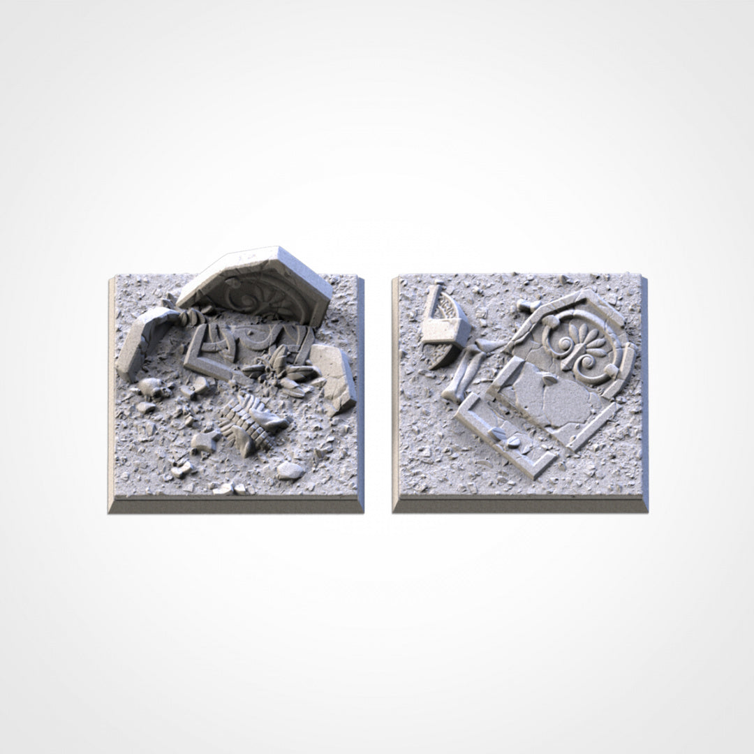 Bases cuadradas del cementerio | 25 mm | 30 mm | 40 mm | Fábrica de Txarli | Cuadrado texturizado escénico magnetizable