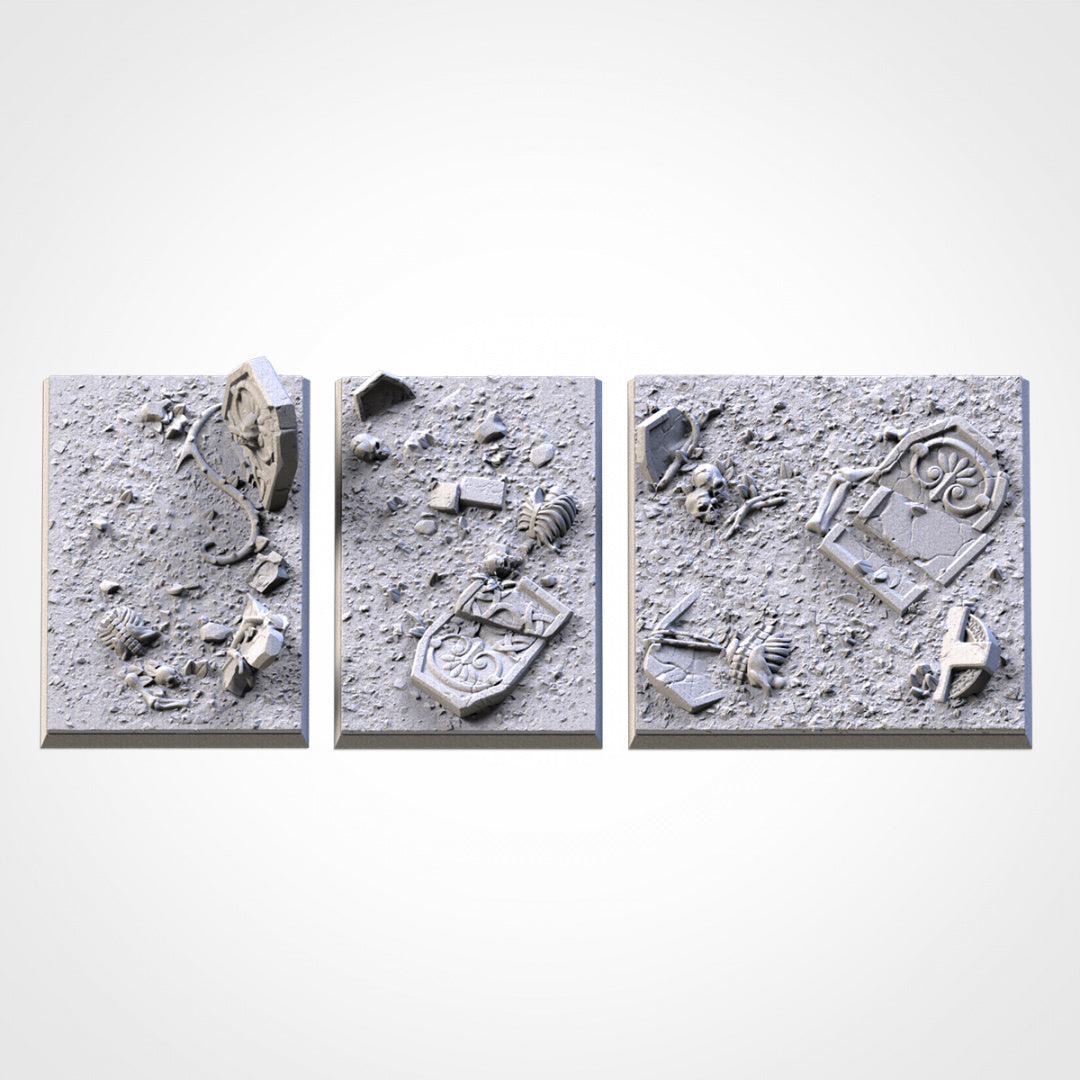 Graveyard Square Bases | 20mm | 25mm | 40mm | Txarli Factory | Magnetizable Scenic Textured Square