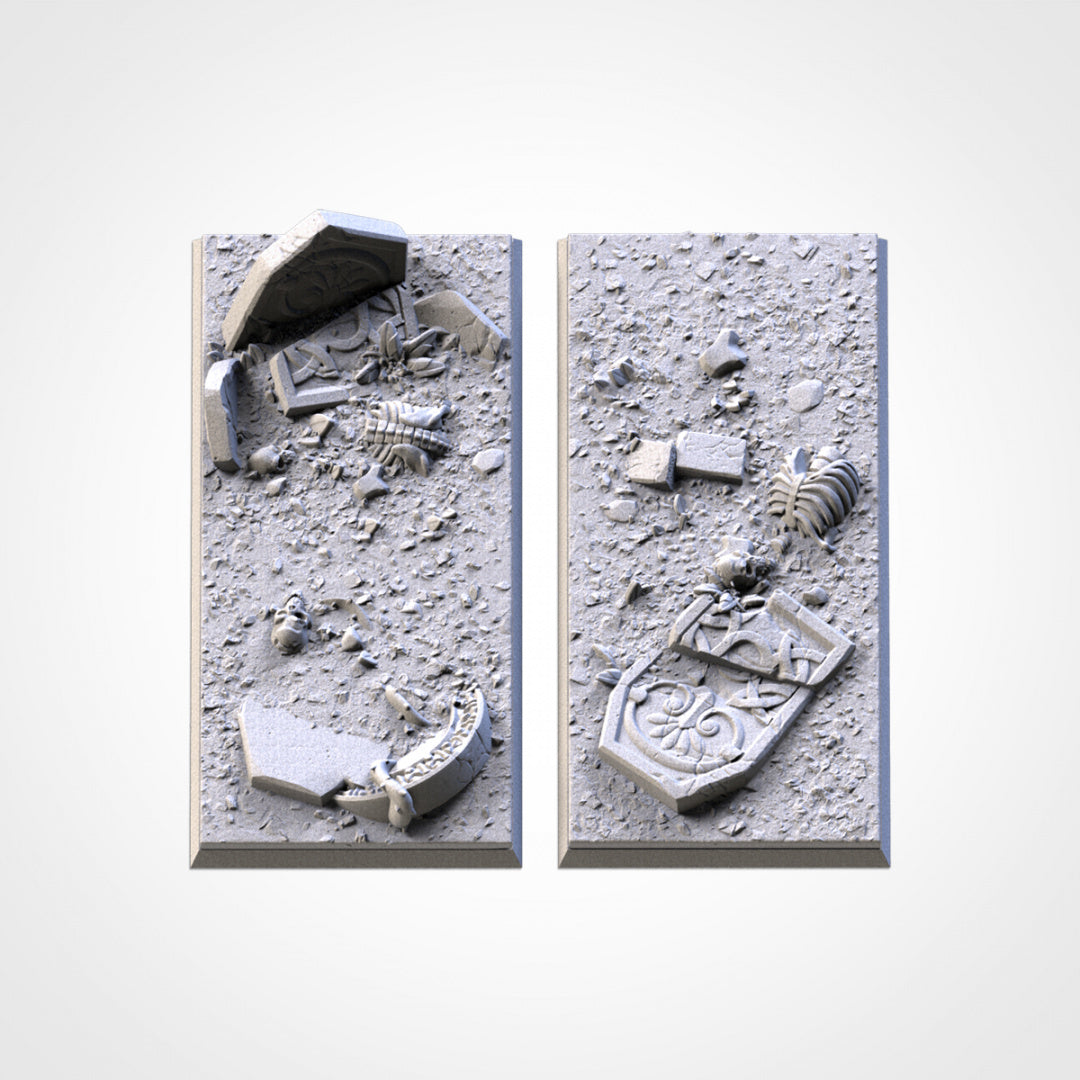 Quadratische Friedhofssockel | 25 mm | 30 mm | 40 mm | Txarli-Fabrik | Magnetisierbares, szenisch strukturiertes Quadrat