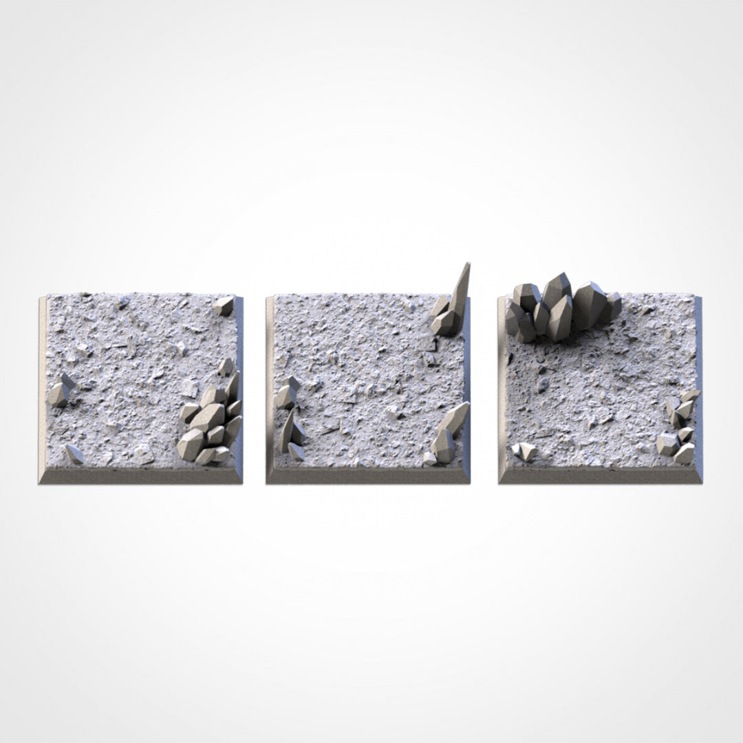 Crystal Square Bases | 20mm | 25mm | 40mm | Txarli Factory | Magnetizable Scenic Textured Square