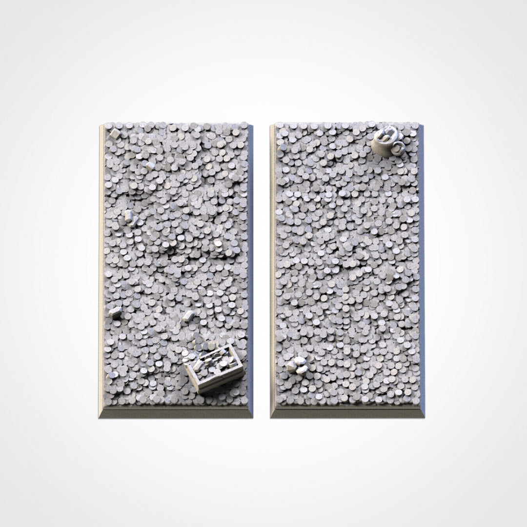 Quadratische Schatzbasen | 25 mm | 30 mm | 40 mm | Txarli-Fabrik | Magnetisierbares, szenisch strukturiertes Quadrat