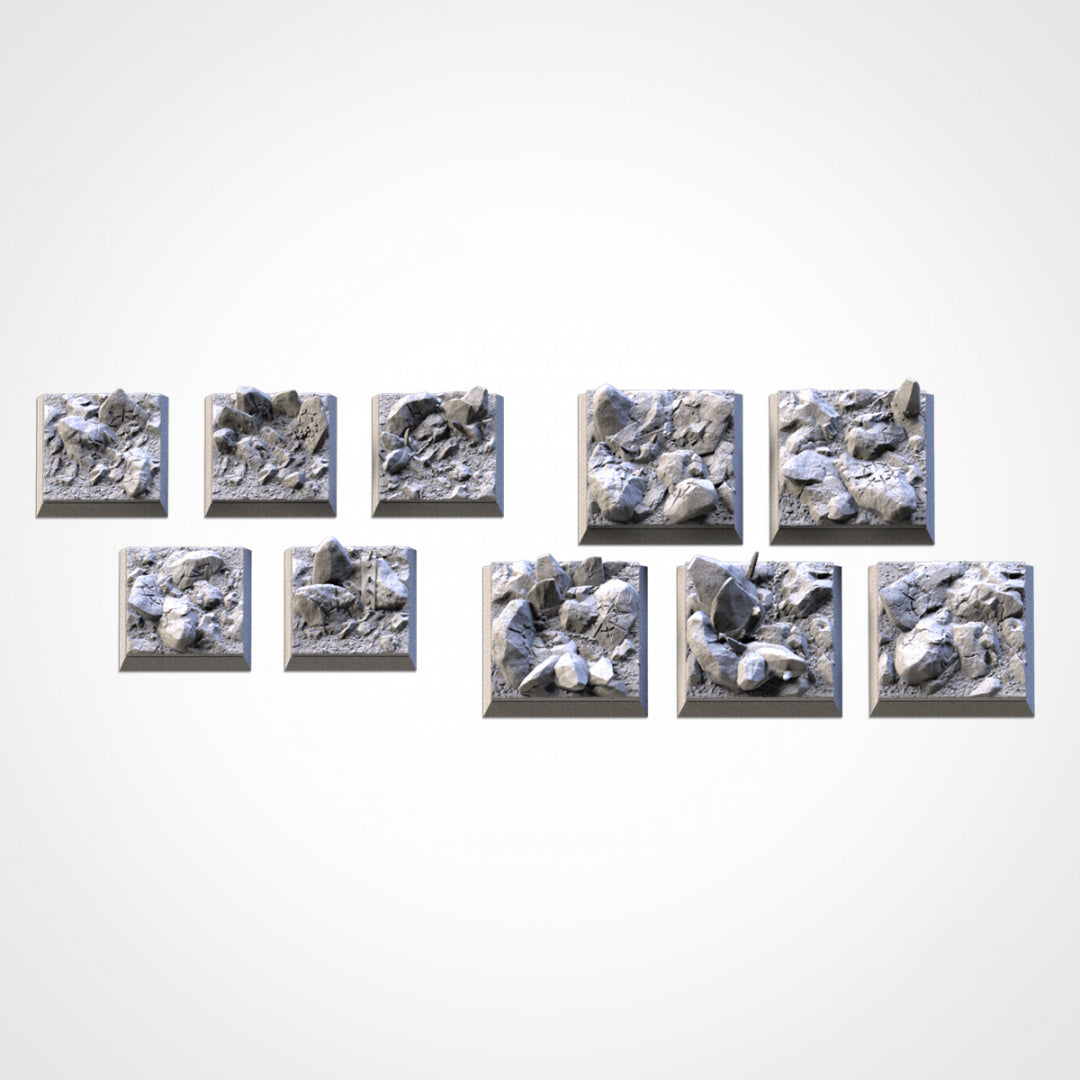 Chaos Hell Square Bases | 20mm | 25mm | 40mm | Txarli Factory | Magnetizable Scenic Textured Square