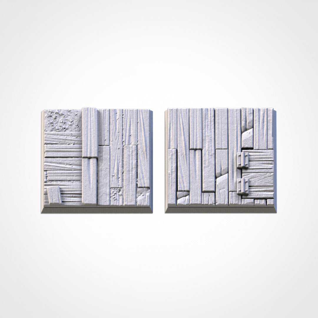 Wooden Square Bases | 25mm | 30mm | 40mm | Txarli Factory | Magnetizable Scenic Textured Round