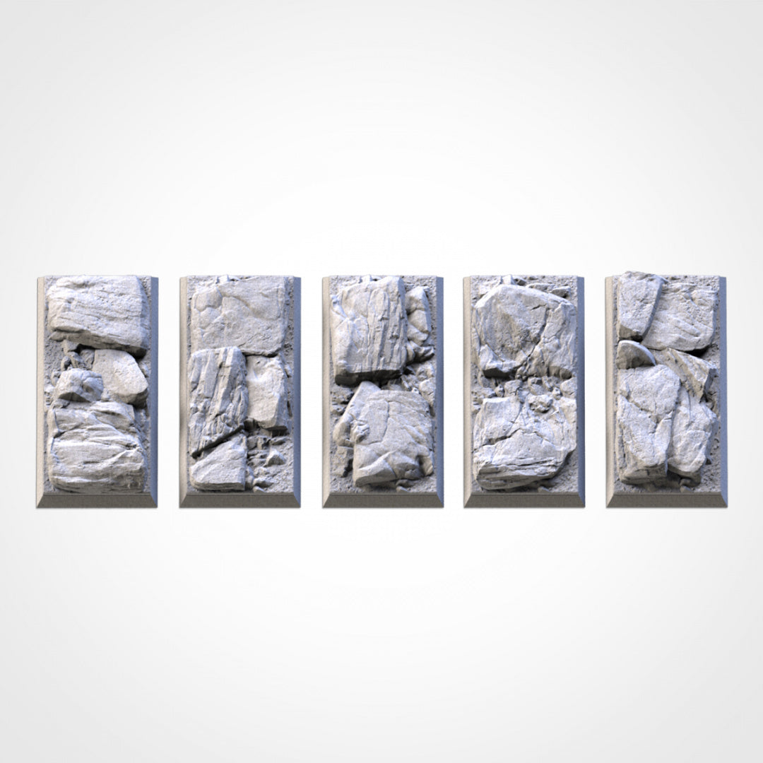 Stony Square Bases | 20mm | 25mm | 40mm | Txarli Factory | Magnetizable Scenic Textured Square