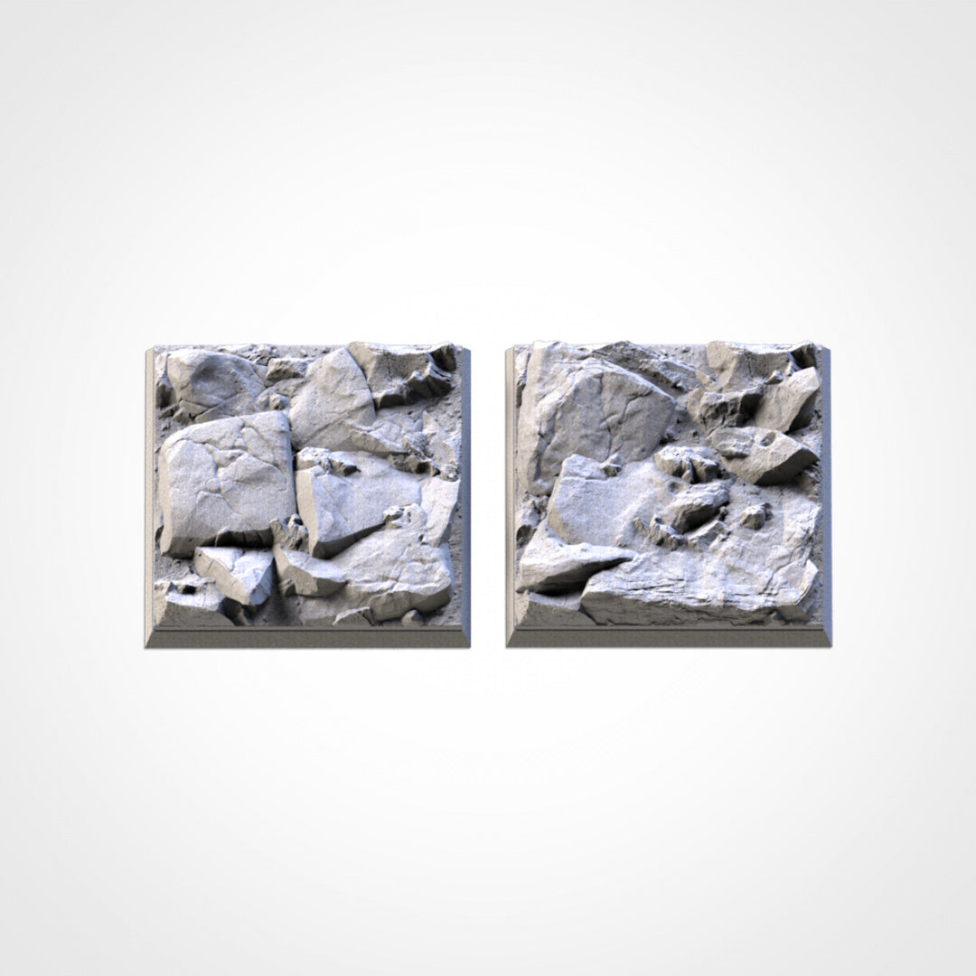 Quadratische Steinsockel | 25 mm | 30 mm | 40 mm | Txarli-Fabrik | Magnetisierbares, szenisch strukturiertes Quadrat