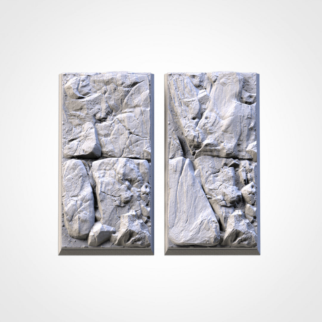 Bases cuadradas de piedra | 25 mm | 30 mm | 40 mm | Fábrica de Txarli | Cuadrado texturizado escénico magnetizable