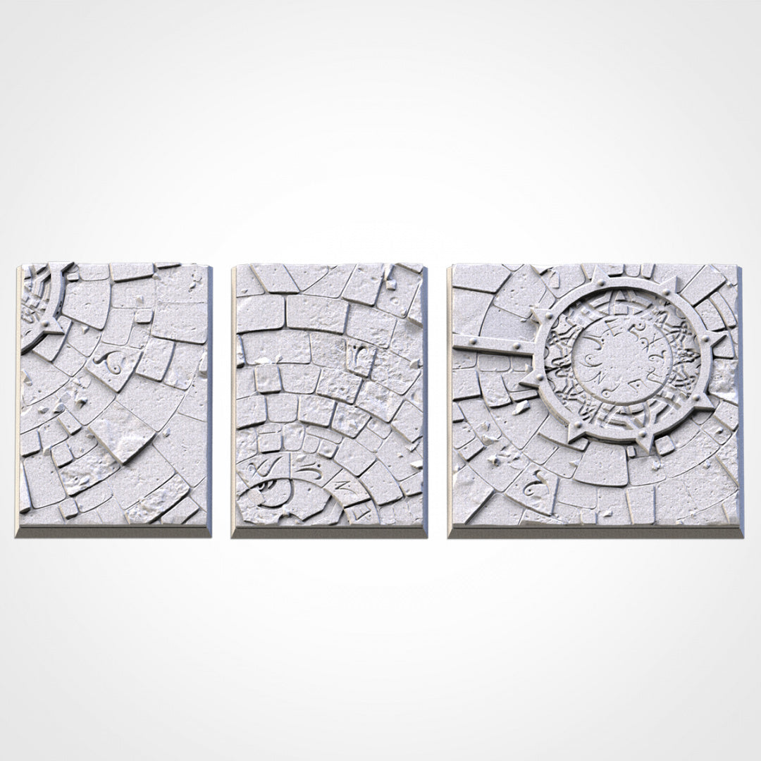 Sacred Temple Square Bases | 20mm | 25mm | 40mm | Txarli Factory | Magnetizable Scenic Textured Square