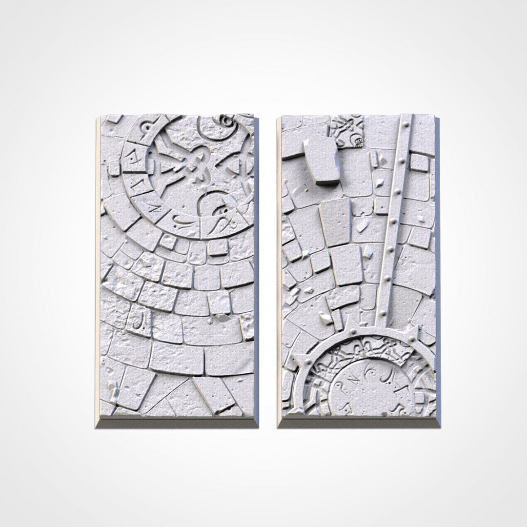 Quadratische Sockel für heilige Tempel | 25 mm | 30 mm | 40 mm | Txarli-Fabrik | Magnetisierbares, szenisch strukturiertes Quadrat
