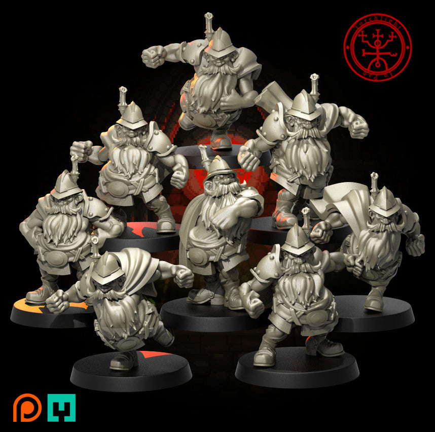 The Sewer Guards - Dwarf Fantasy Football Team - 16 Players - Torchlight Miniatures