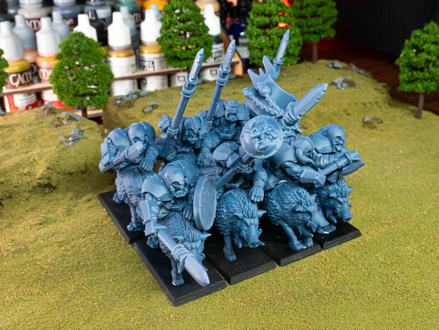 Mounted Orcs on Boars (x8) - Orc & Goblin Tribes | Highlands Miniatures