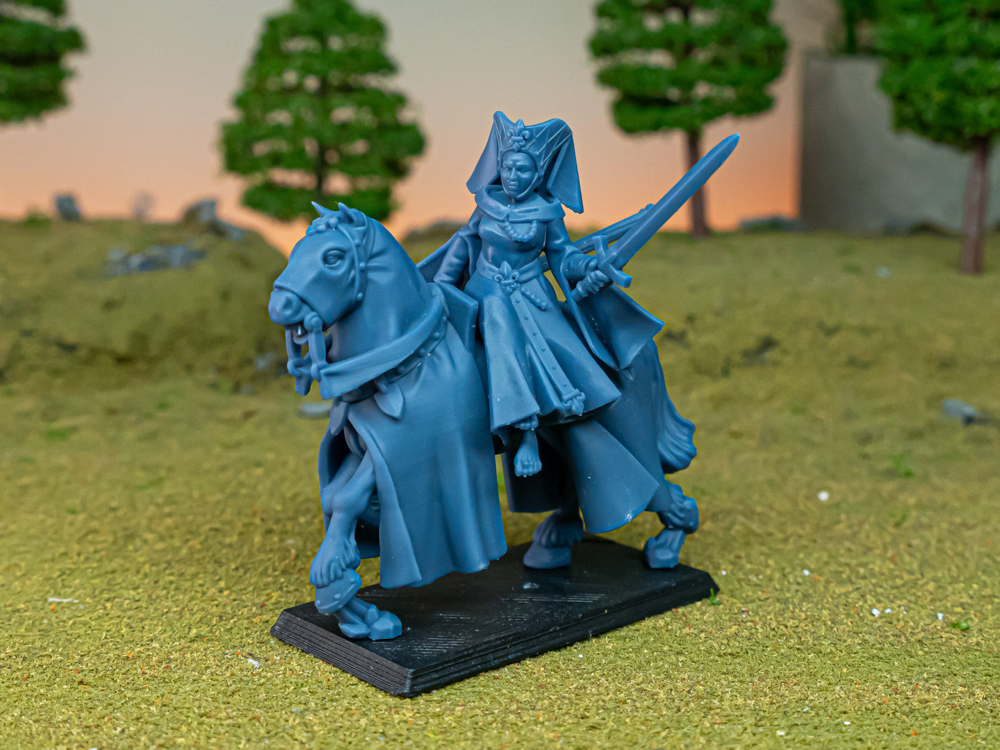 Damisela de Gallia a Caballo (x1) - Reino de Gallia | Miniaturas de las Tierras Altas