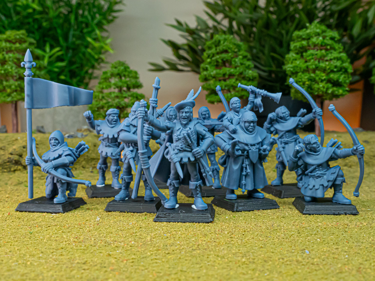 Robin Hood and the Sherwood Archers (x9) - Knights of Gallia | Highlands Miniatures