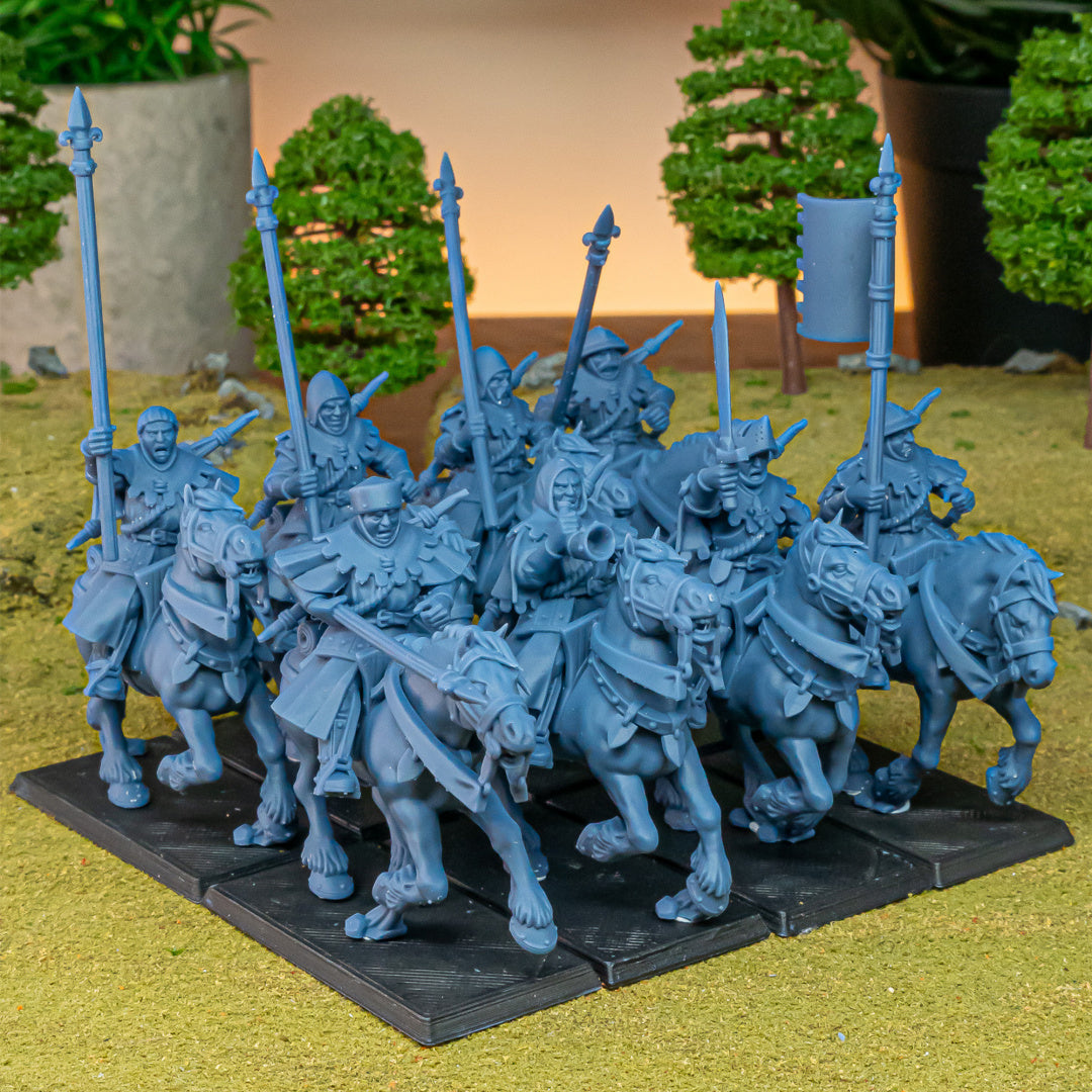 Mounted Men at Arms (x8) - Knights of Gallia | Highlands Miniatures