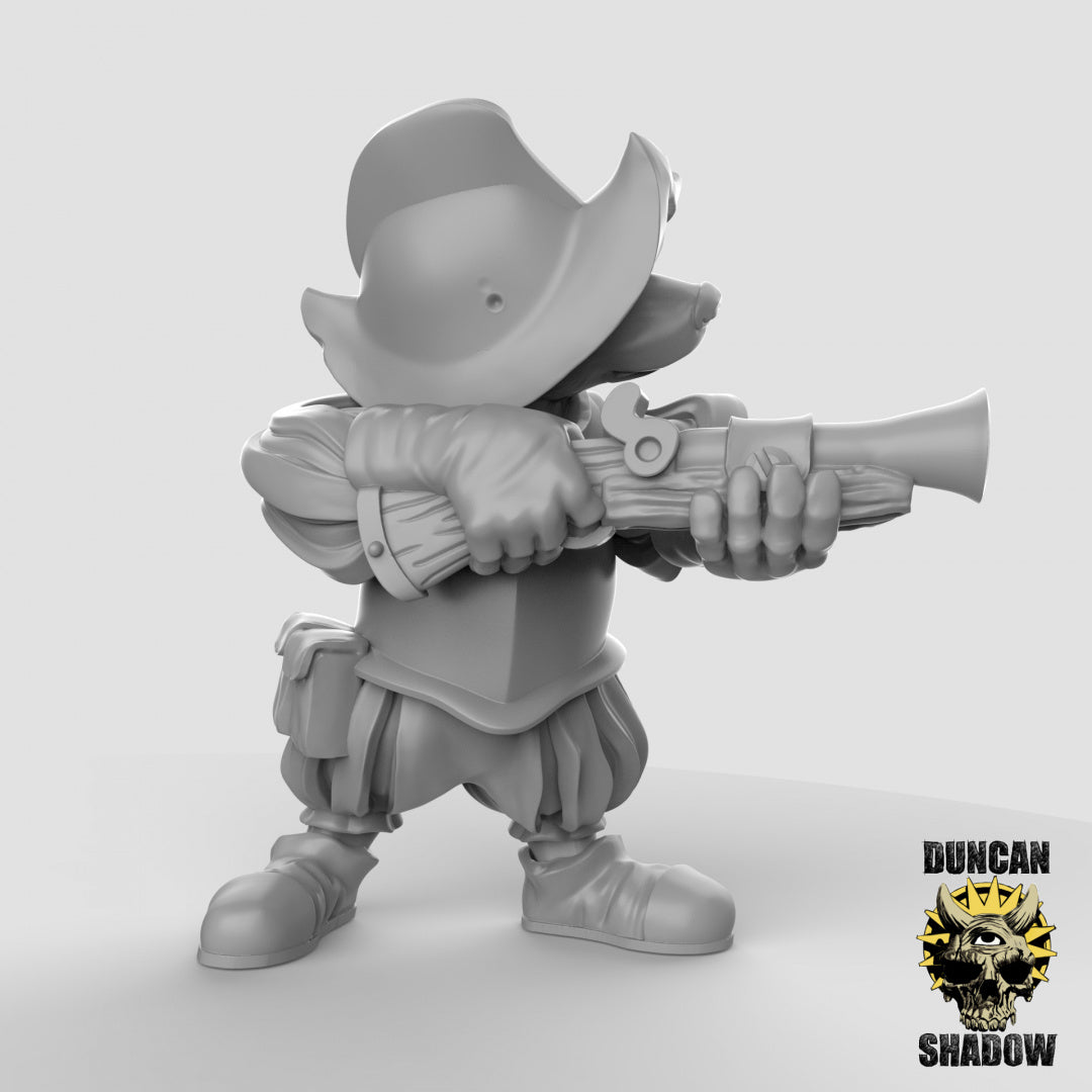 Badger Folk With Blunderbuss | Duncan Shadow | Compatible with Dungeons & Dragons and Pathfinder